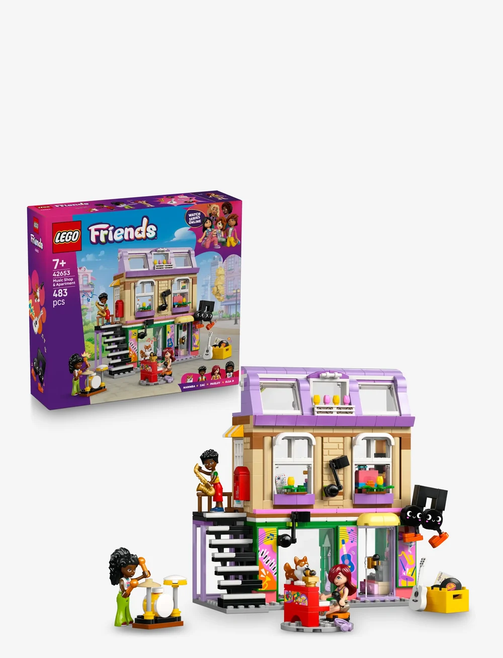 LEGO - Friends Music Shop & Apartment Building Set Pretend-Play Toy 42653 - lego friends - multi - 0