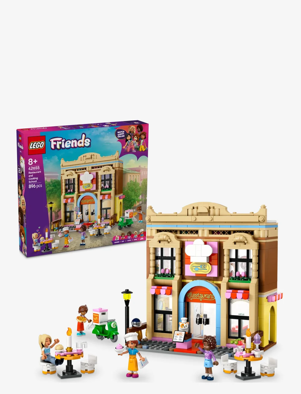 LEGO - Friends Restaurant and Cooking School Pretend-Play Role-Play Toy 42655 - lego friends - multi - 0
