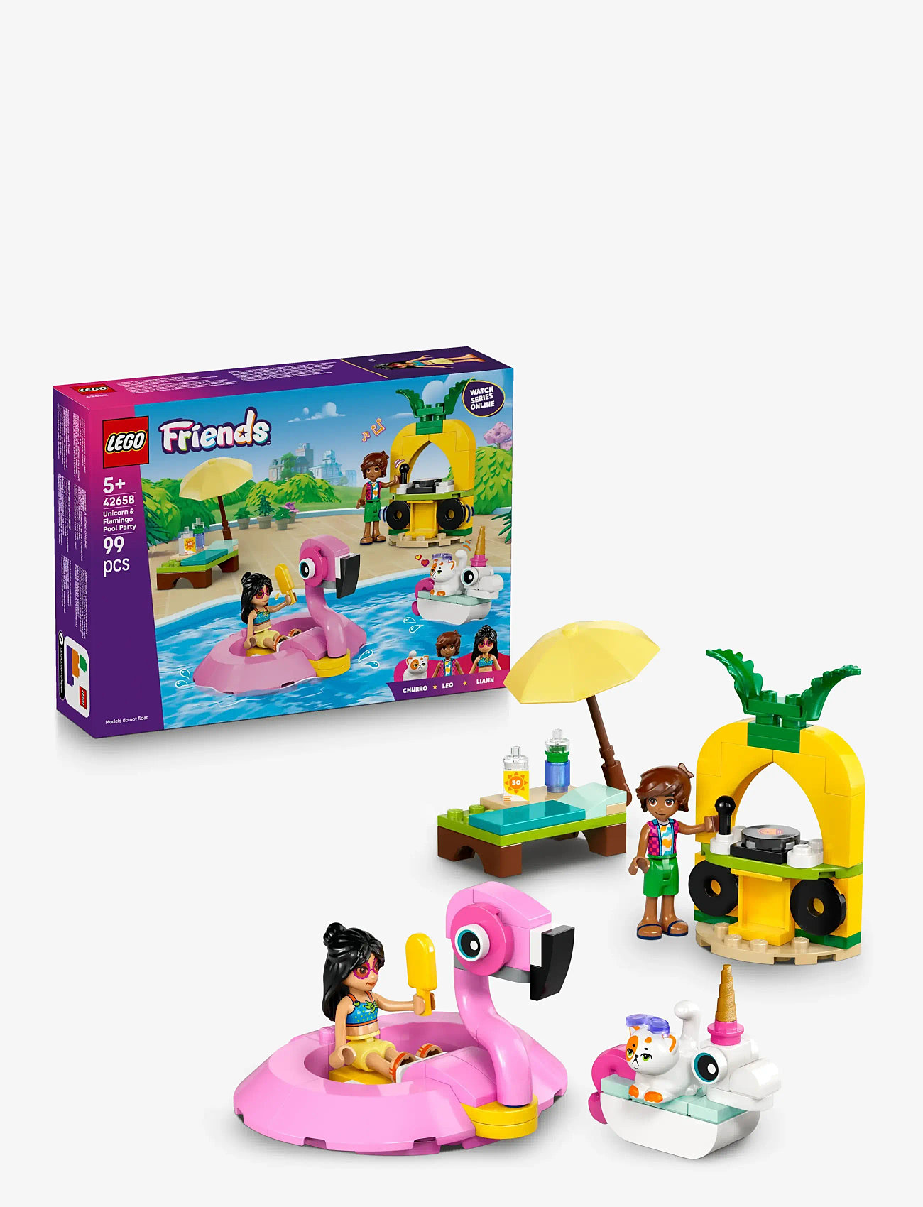 LEGO - Friends Unicorn & Flamingo Pool Party Toy Building Set 42658 - lego friends - multi - 0