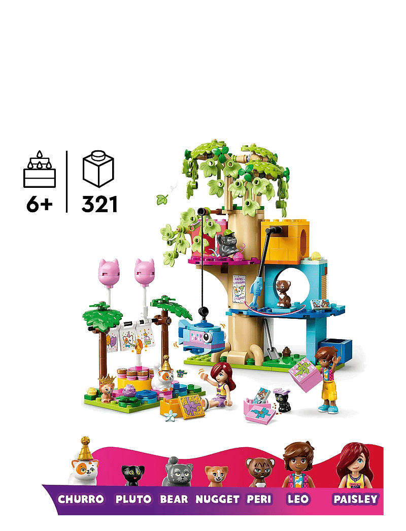 LEGO - Friends Cat Birthday Party & Tree House Building Kit Toy 42666 - lego friends - multi - 1
