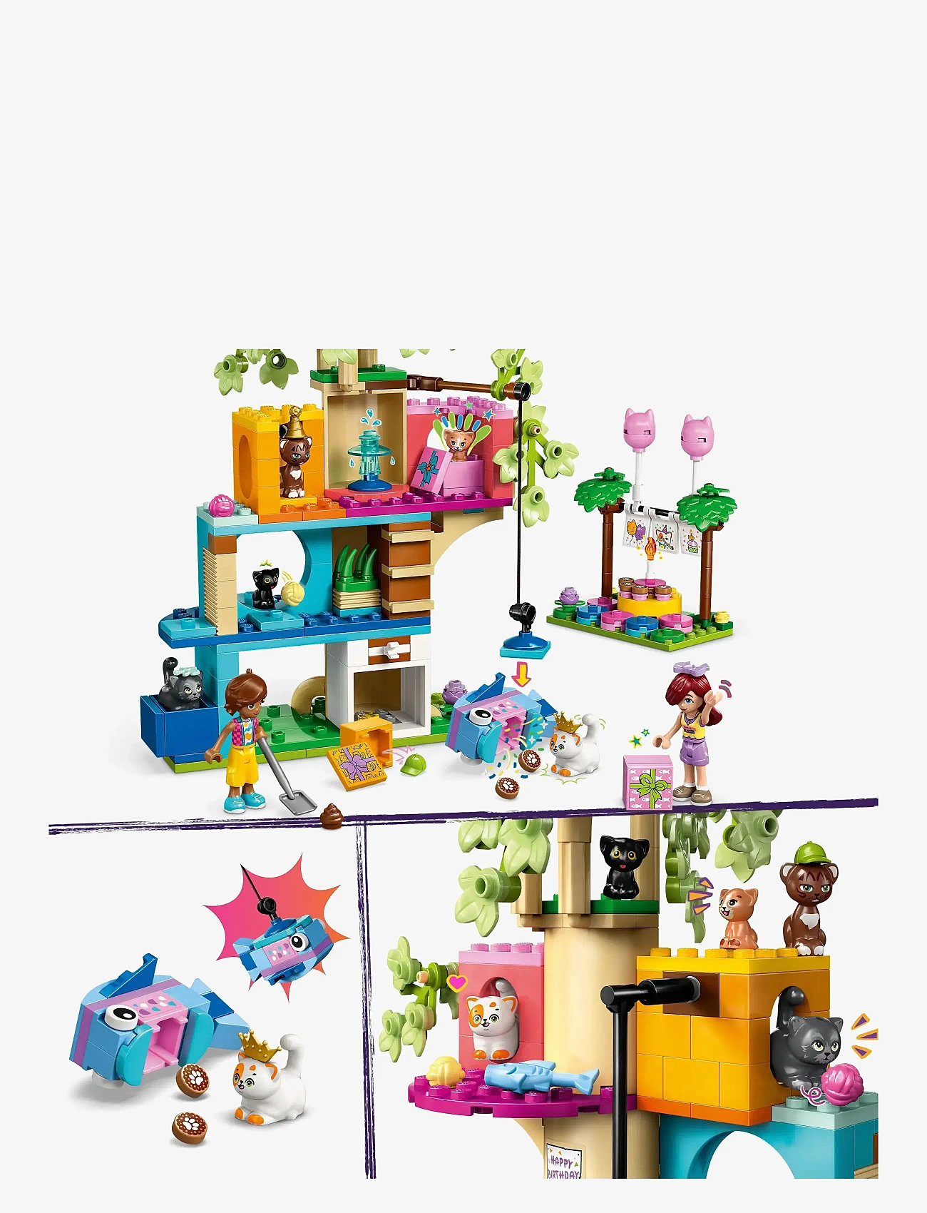 LEGO - Friends Cat Birthday Party & Tree House Building Kit Toy 42666 - lego friends - multi - 3