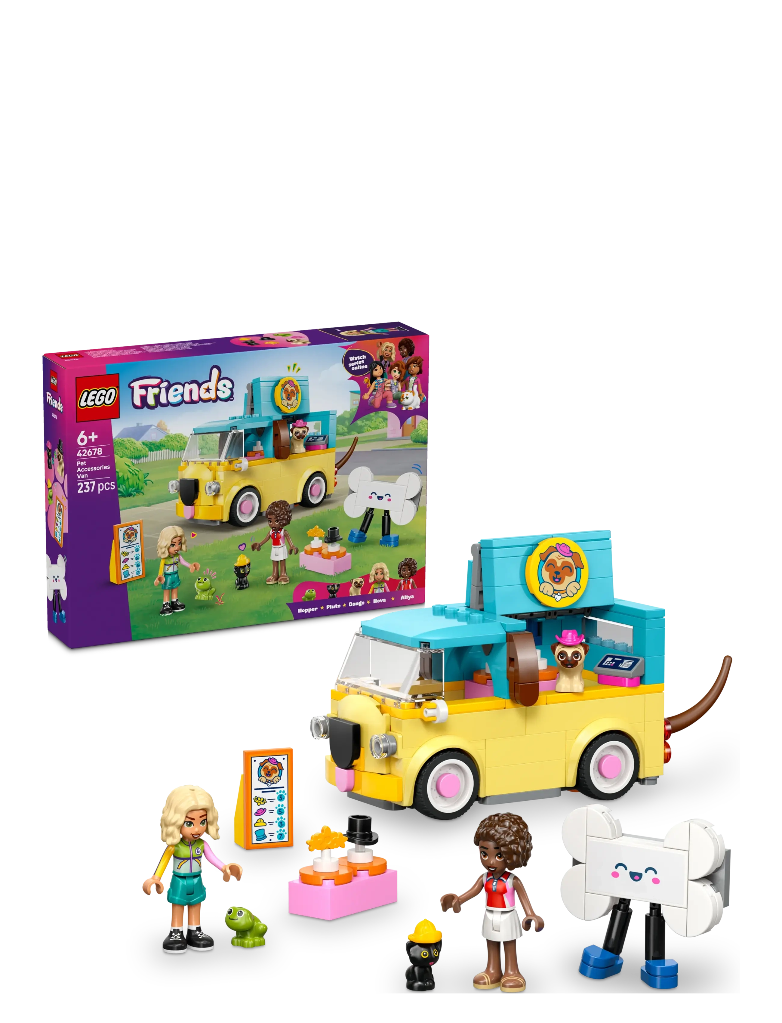 LEGO Vogn Med Kæledyrs-Accessories 42678, One Size, Yellow, Lego Legetøj > Lego friends, Børn