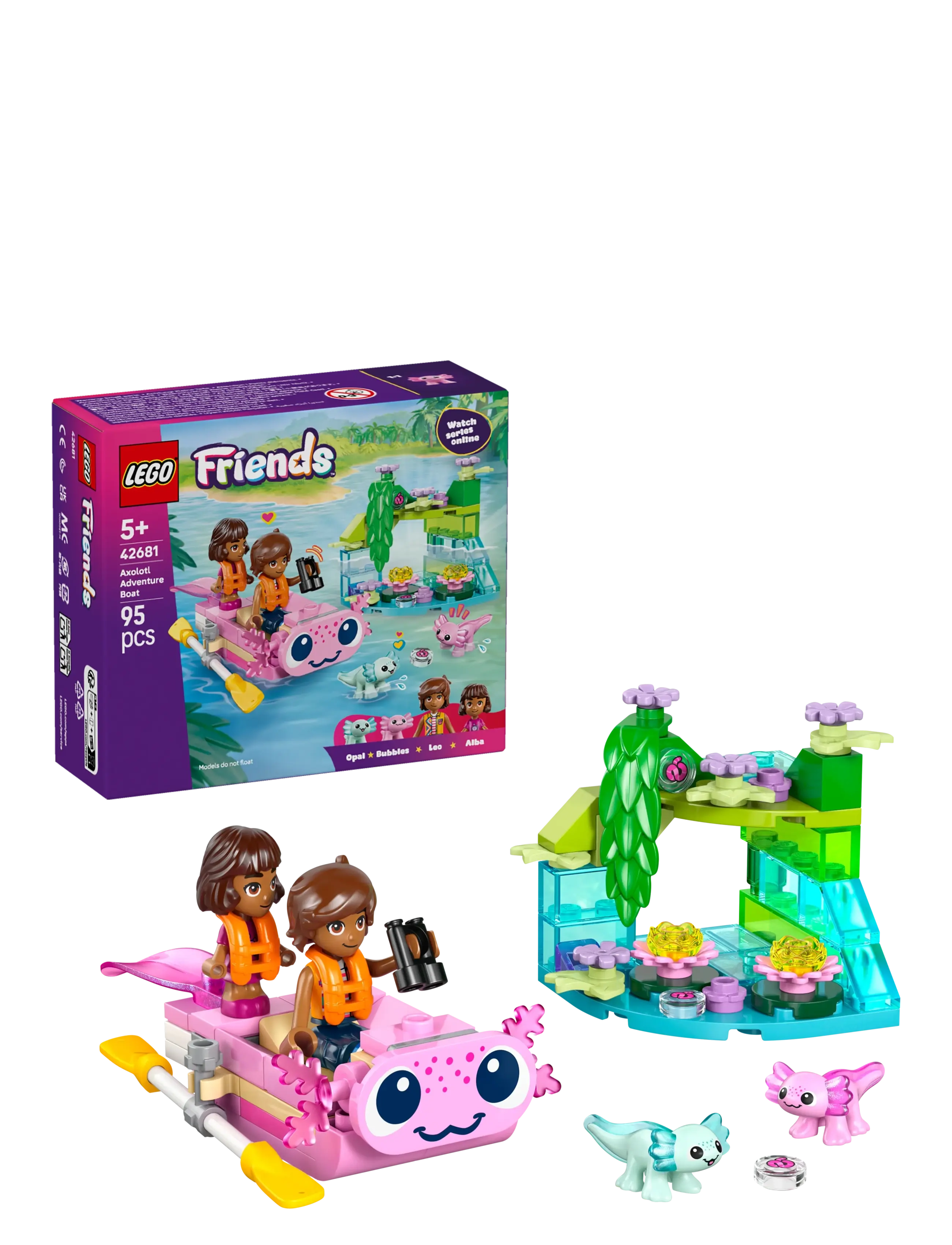 LEGO Axolotl-Eventyrbåd 42681, Børn, Lego friends, Pink, Str: ONE SIZE
