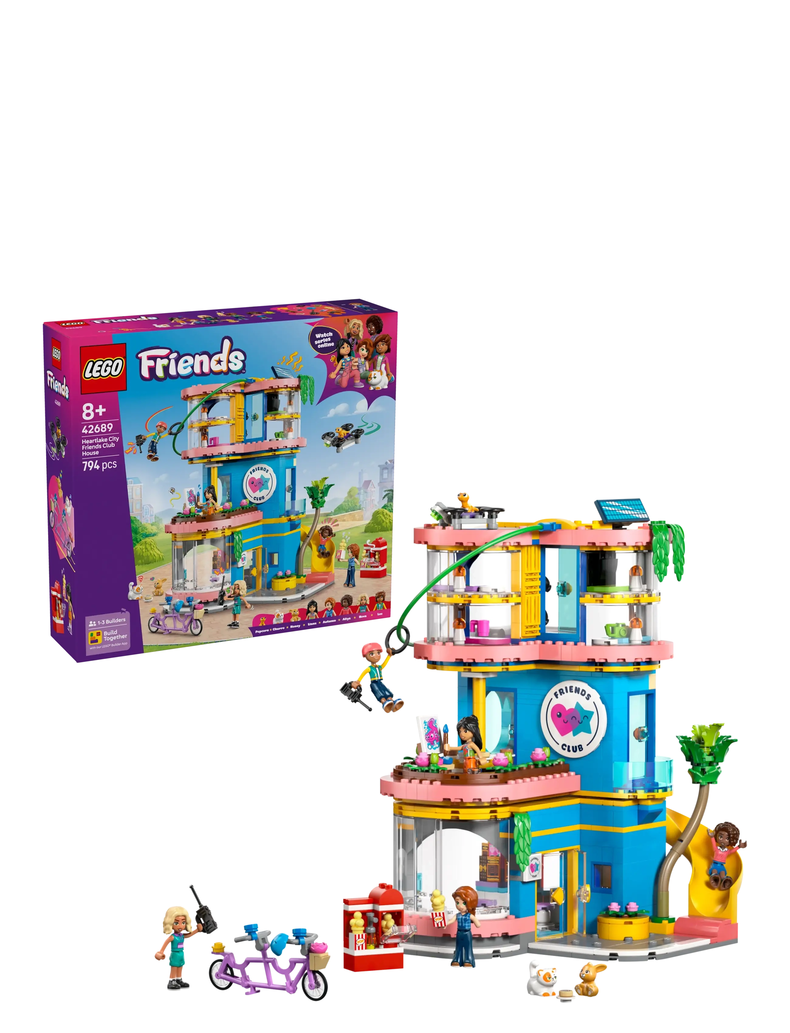 LEGO Heartlake City Venskabsklub-Hus 42689, One Size, Lego Spielzeug, Blau - friends, Kinder
