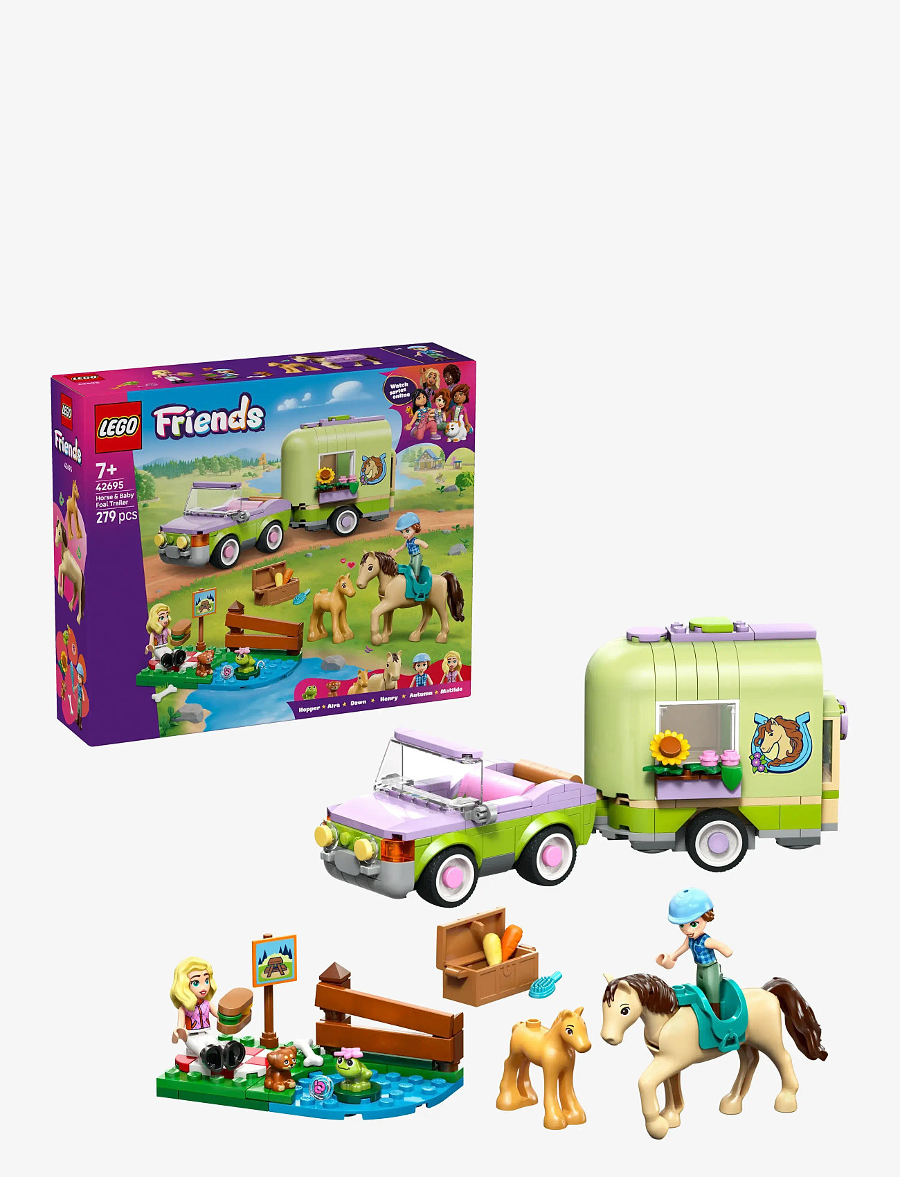 LEGO - Friends Horse & Baby Foal Trailer Toy Set 42695 - lego friends - multi - 0