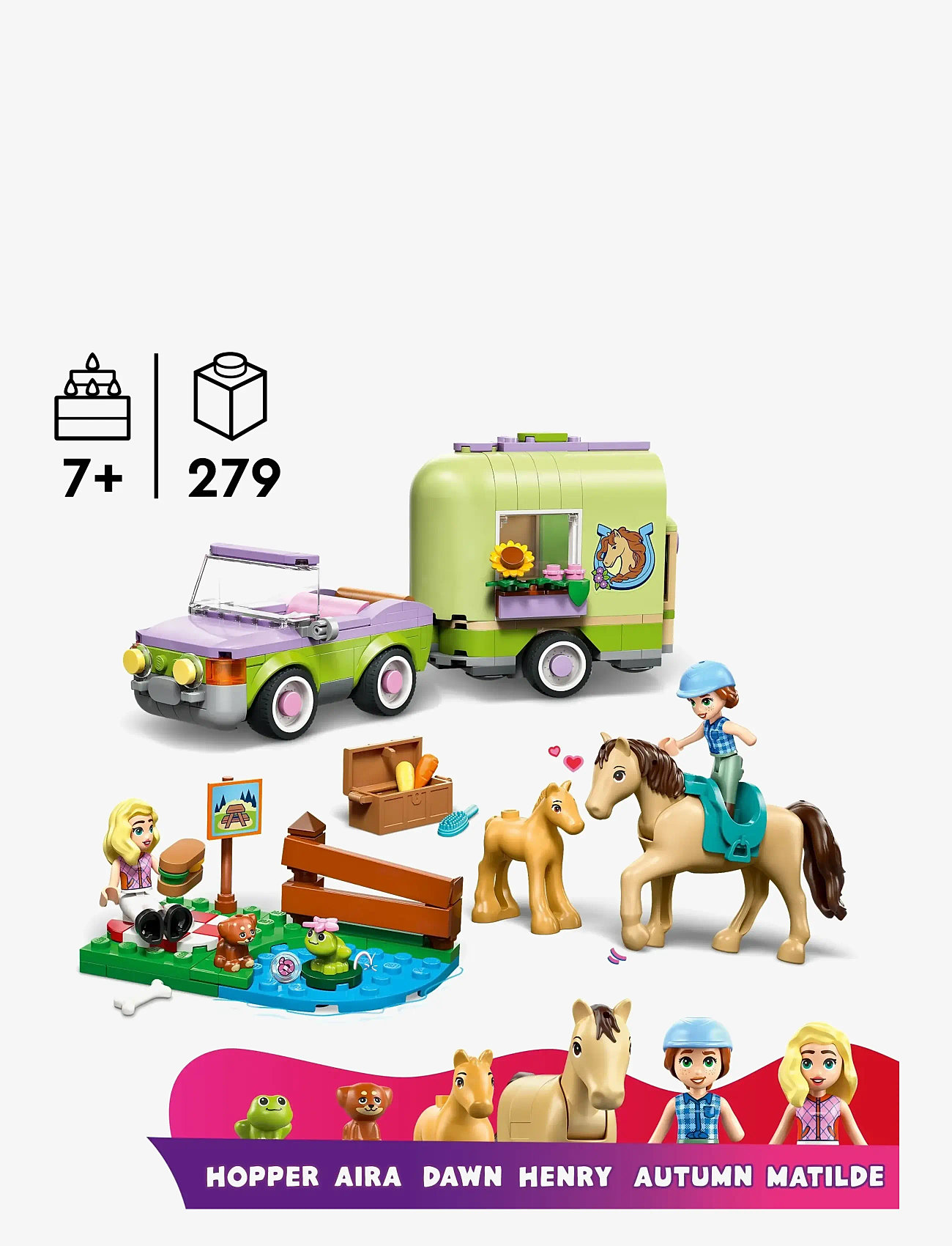 LEGO - Friends Horse & Baby Foal Trailer Toy Set 42695 - lego friends - multi - 1
