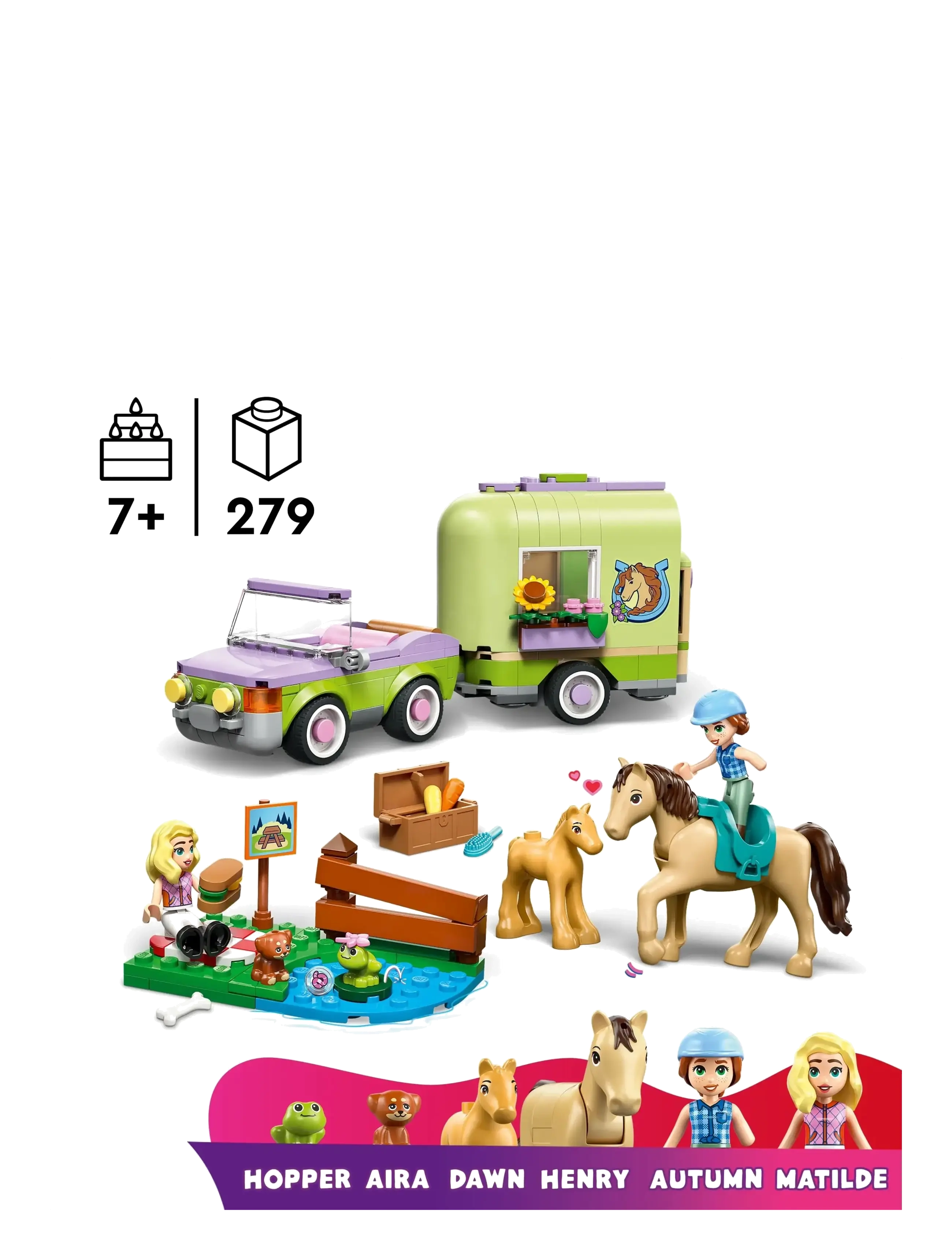 LEGO - Friends Horse & Baby Foal Trailer Toy Set 42695 - lego friends - multi - 1