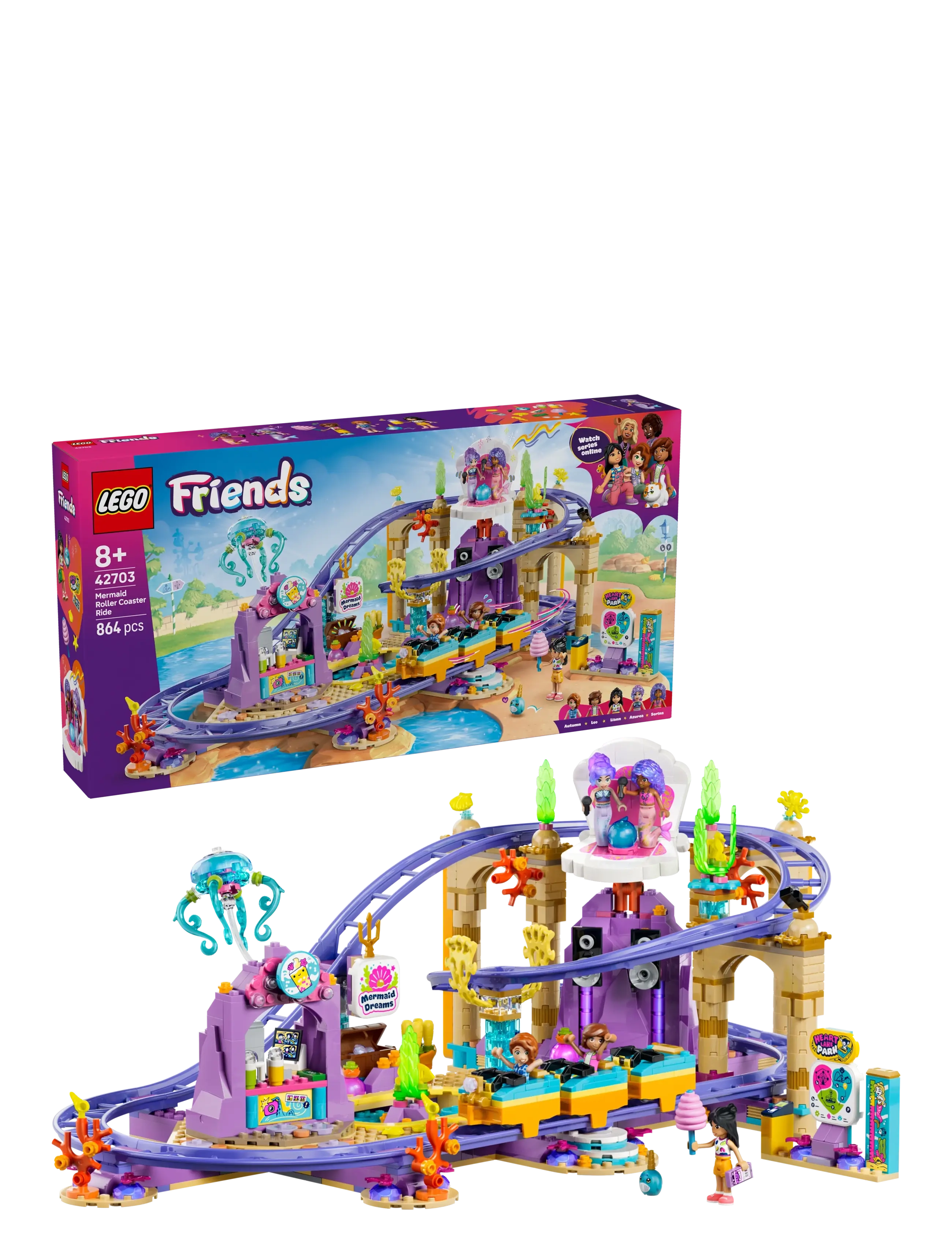 LEGO Havfrue-Rutsjebane 42703, One Size, Lego Spielzeug, Lila - friends, Kinder