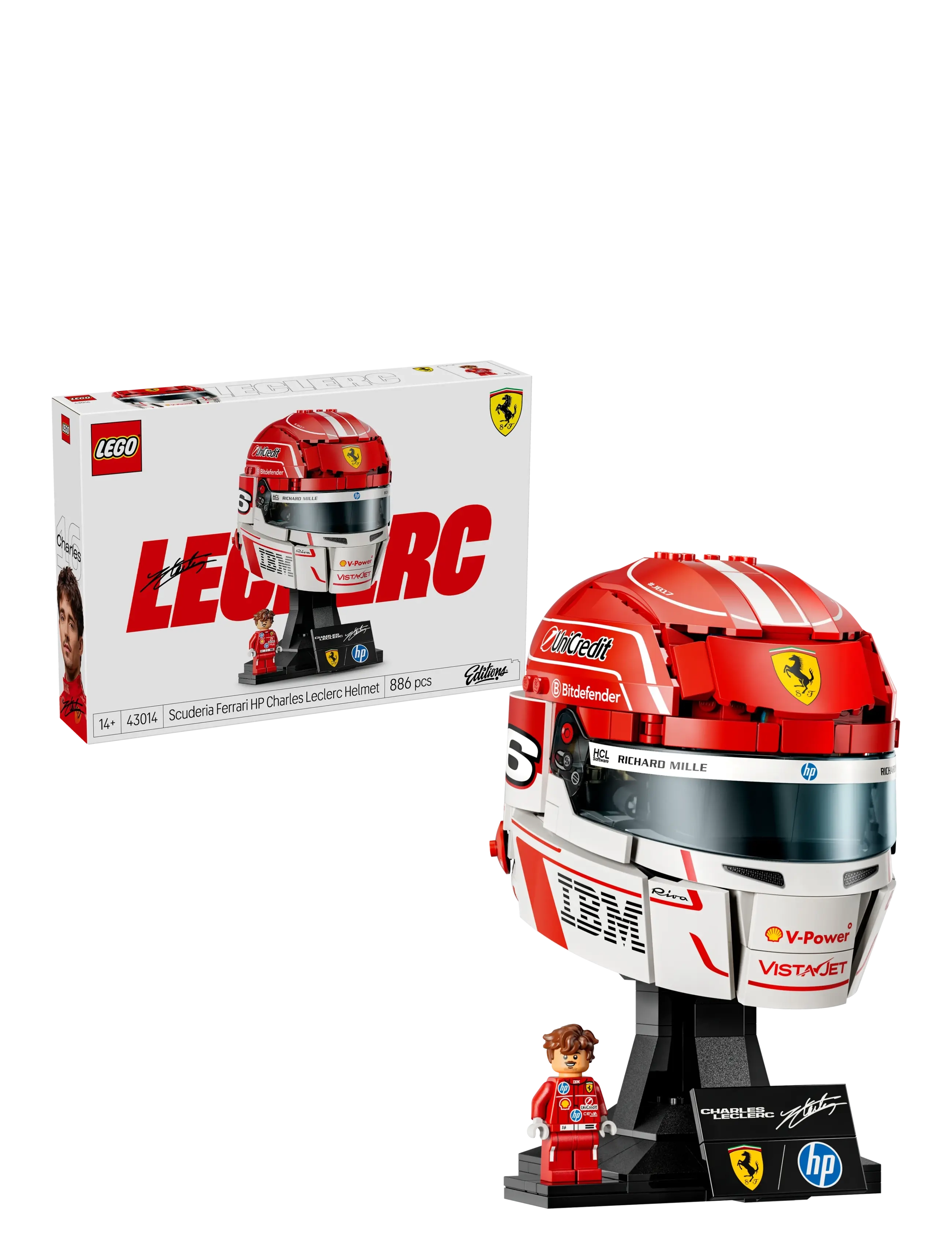 LEGO Editions Scuderia Ferrari Hp Charles Leclerc Helmet 43014, One Size, Lego Spielzeug, Mehrfarbig/gemustert - speed Champions, Homeware