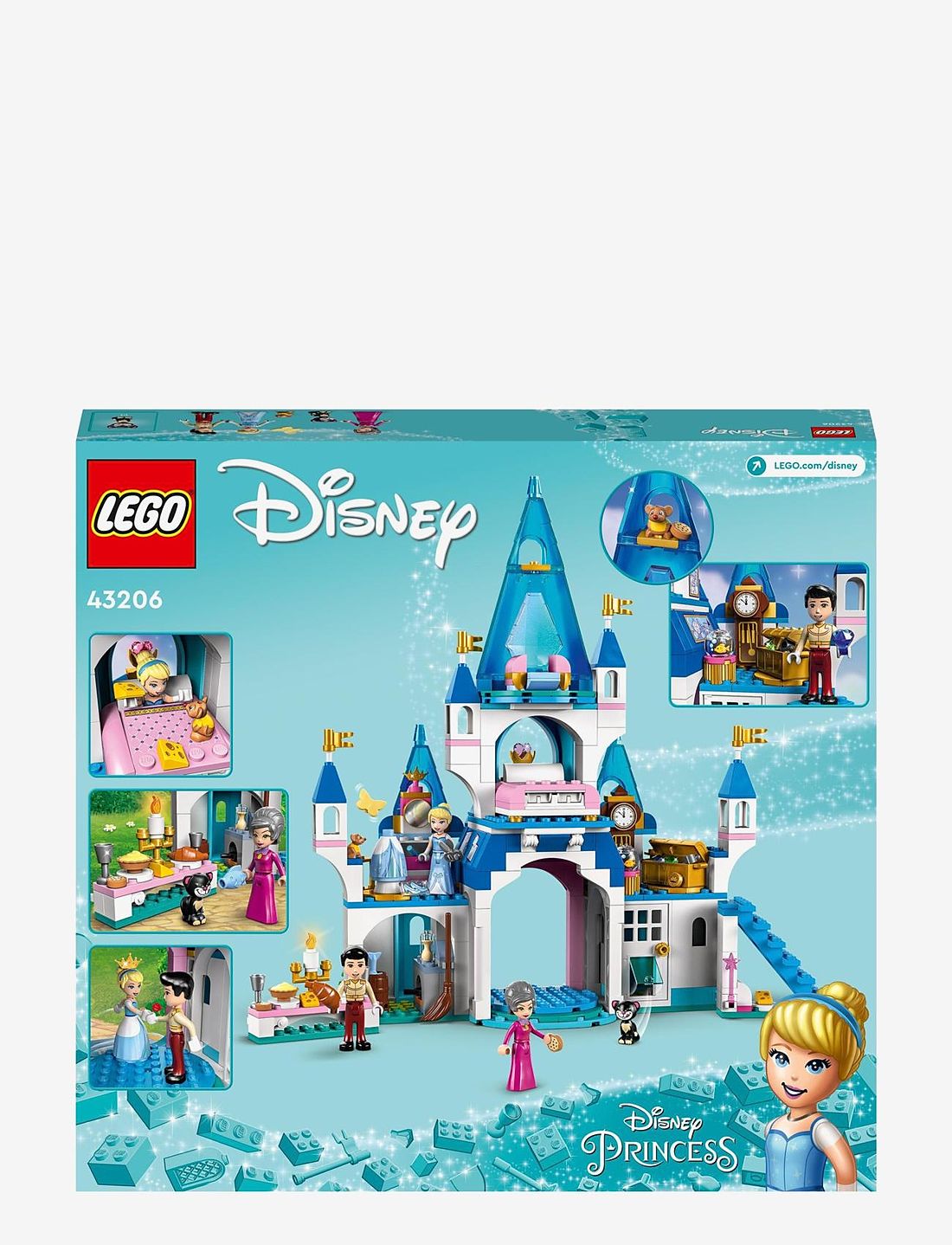 LEGO Disney Cinderella And Prince Charming s Castle 43206 Building Kit 365 Pcs LEGO Disney Princess Boozt