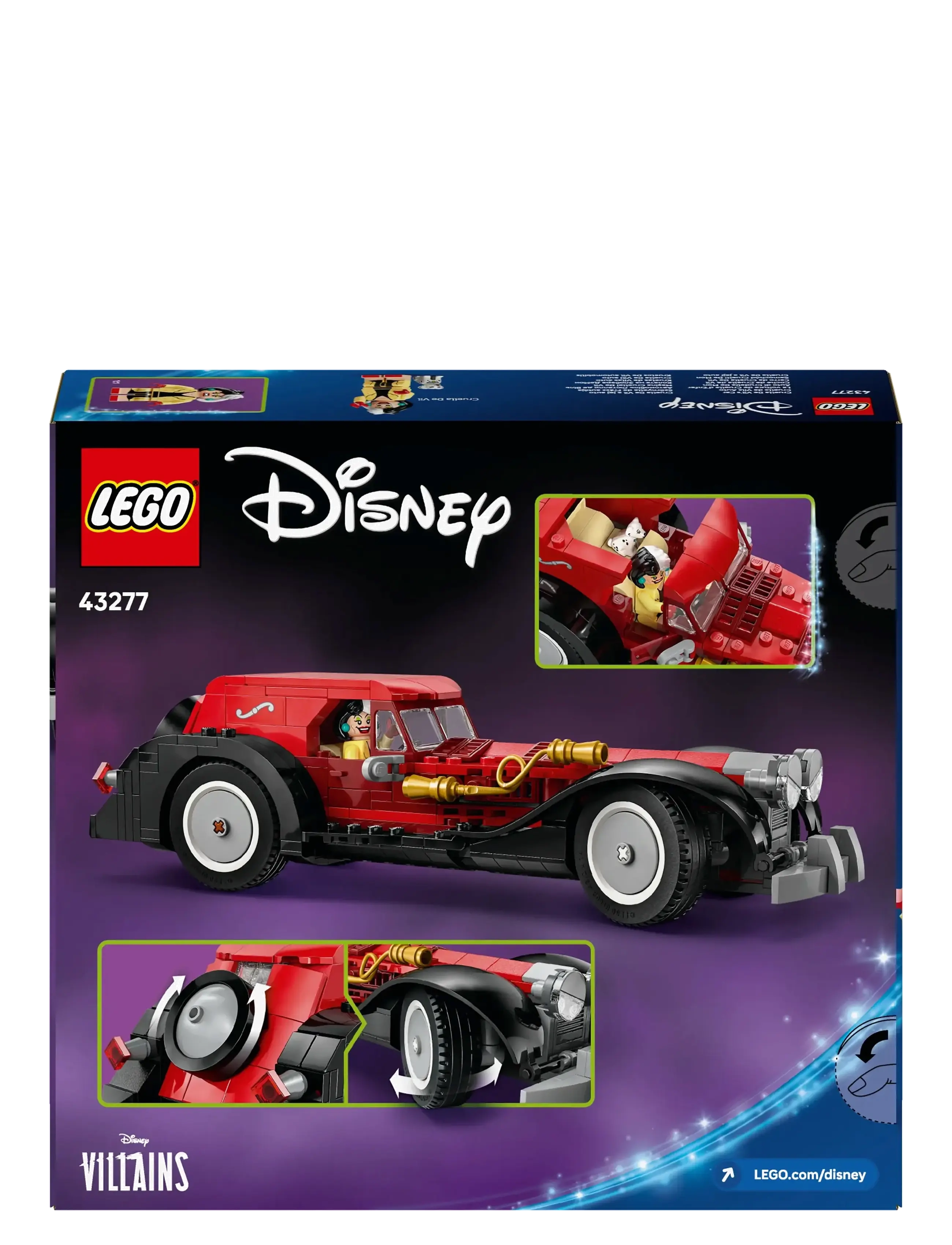 LEGO - Disney Cruella De Vil’s Car Model Building Toy Vehicle 43277 - lego disney™ - multi - 3