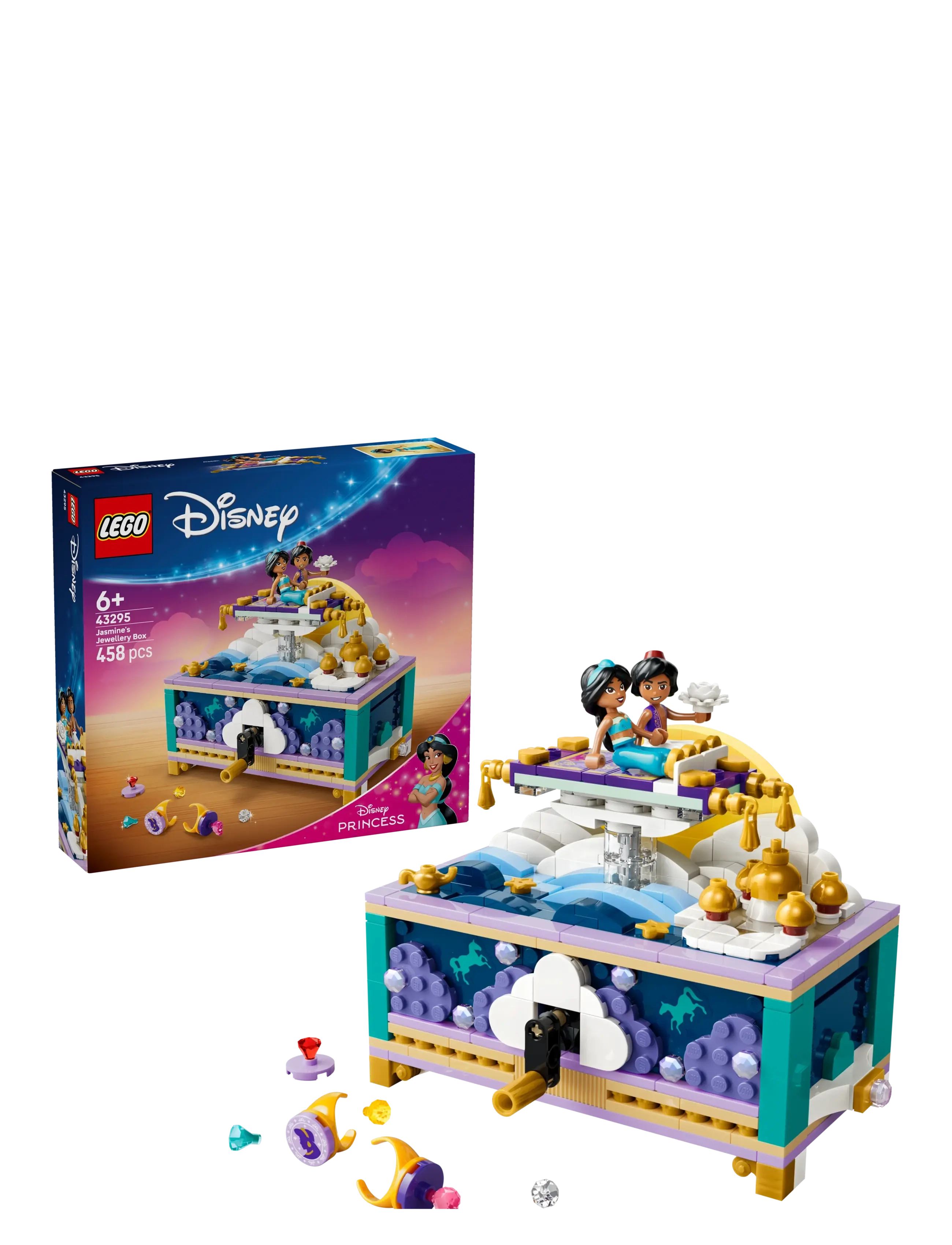 LEGO Jasmins Smykkeskrin 43295, One Size, Lego Disney , Lila - Lego disney Princess, Kinder