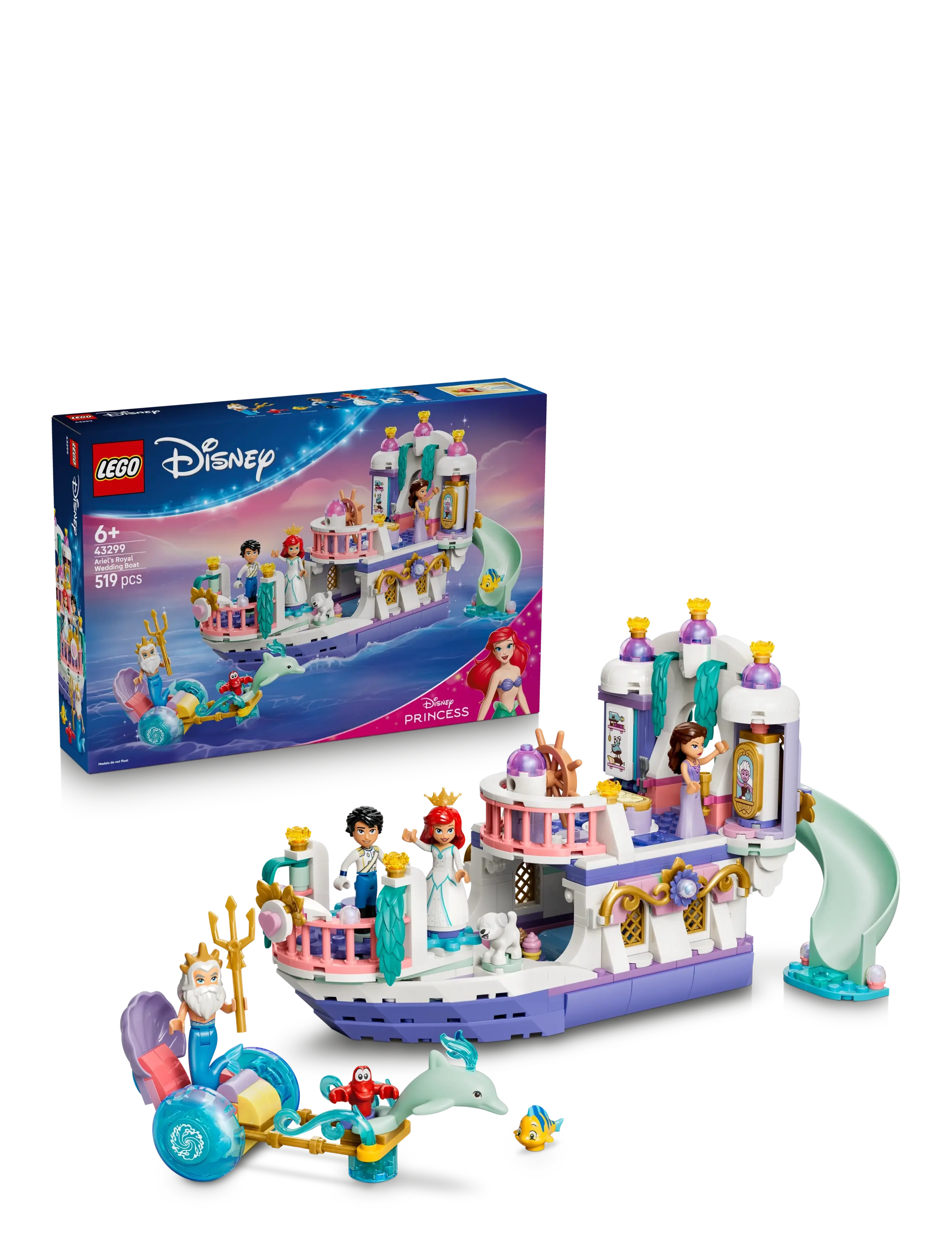 LEGO Ariels Royale Bryllupsbåd 43299, One Size, Lego Disney , Lila - Lego disney Princess, Kinder