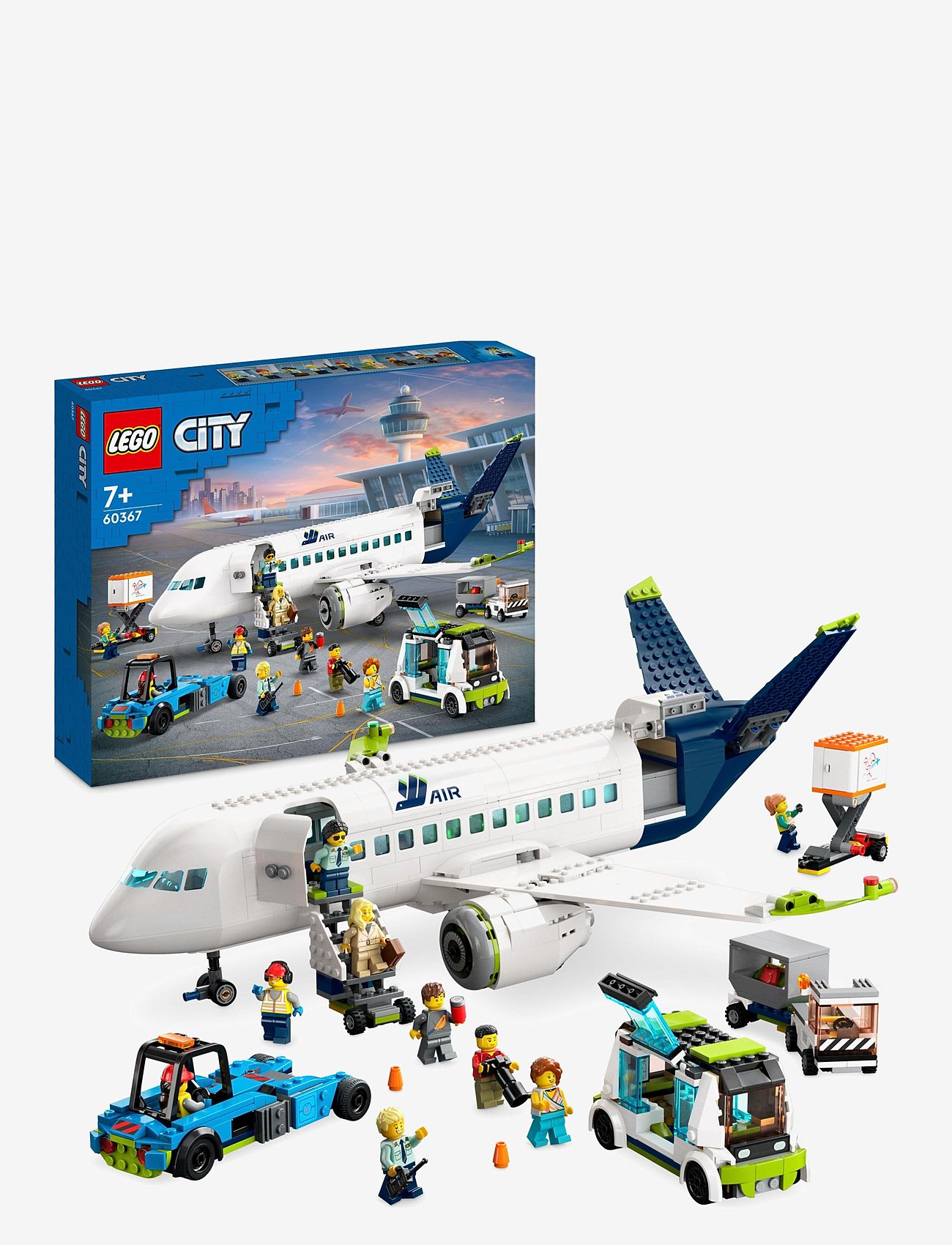 LEGO - Passenger Aeroplane Toy & 4 Airport Vehicles - födelsedagspresenter - multi - 0
