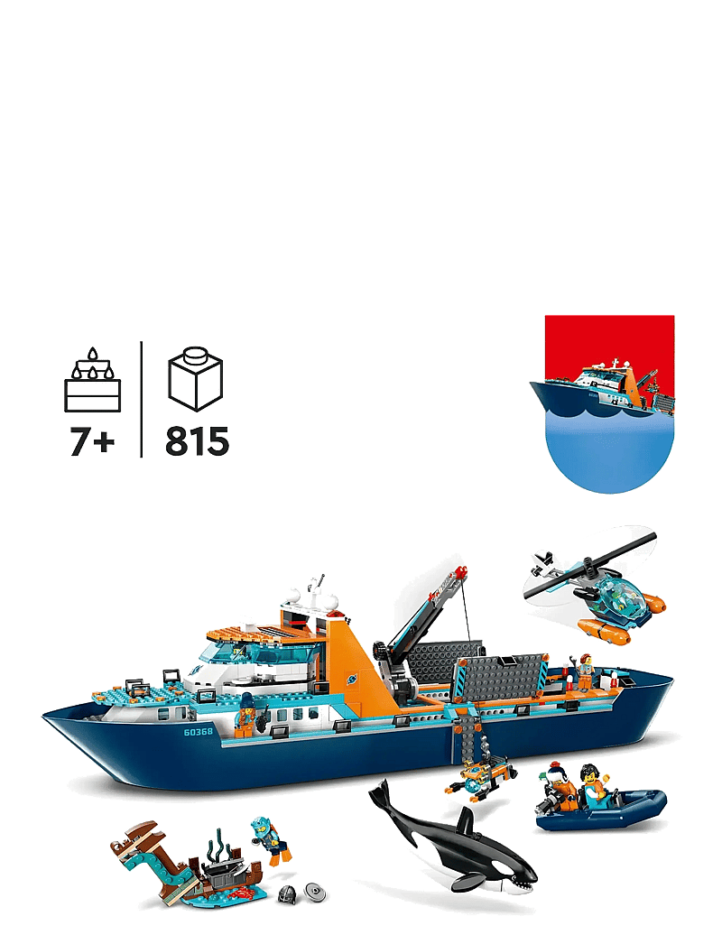 LEGO - City Arctic Explorer Ship 60368 Building Toy Set - lego city - multicolor - 1