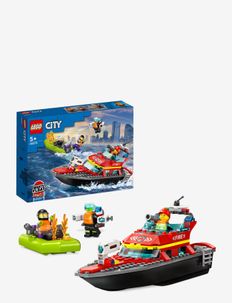 Fire Rescue Boat Toy, Floats on Water Set, LEGO