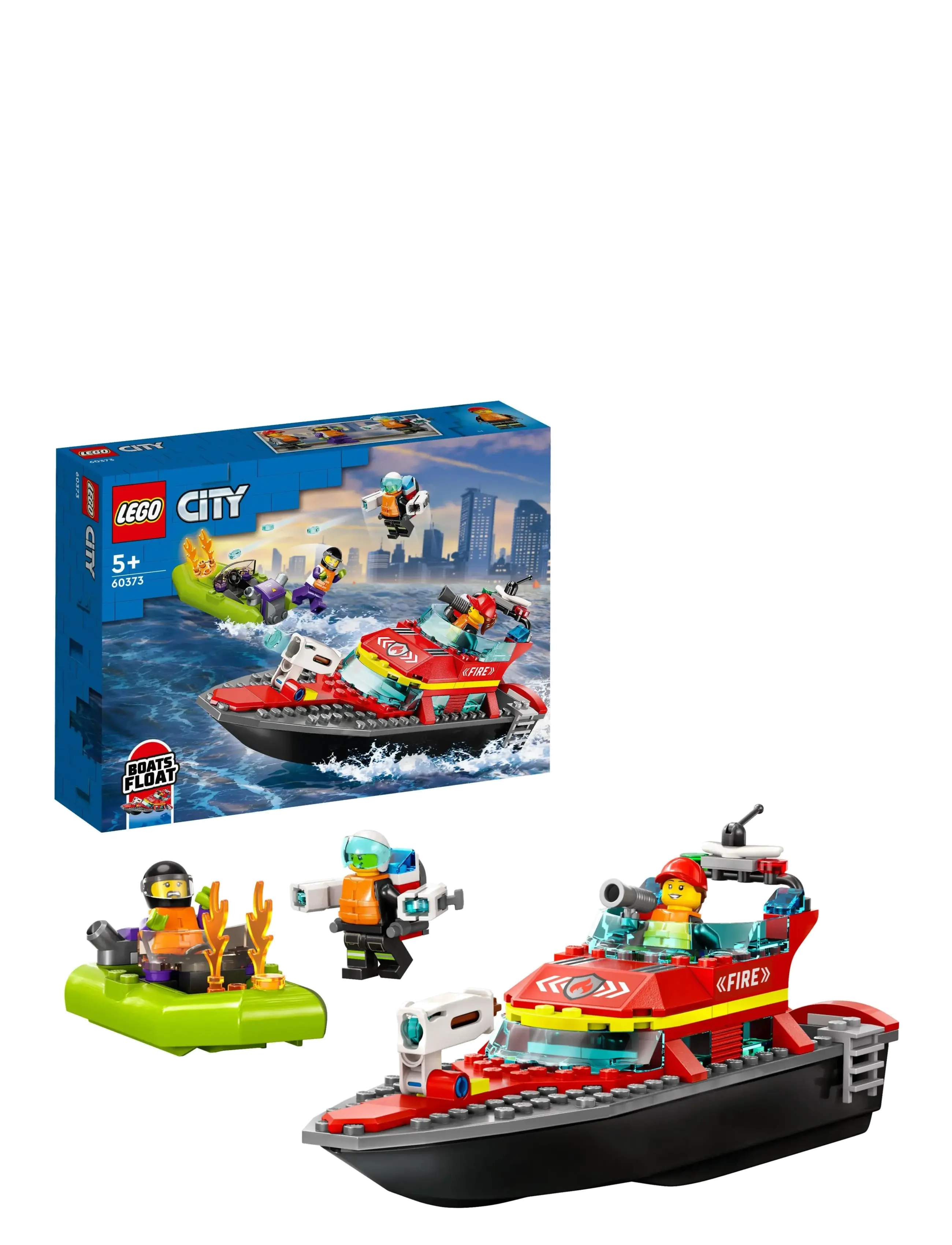 LEGO Brandvæsnets Redningsbåd 60373 Patterned - One Size - Kinder
