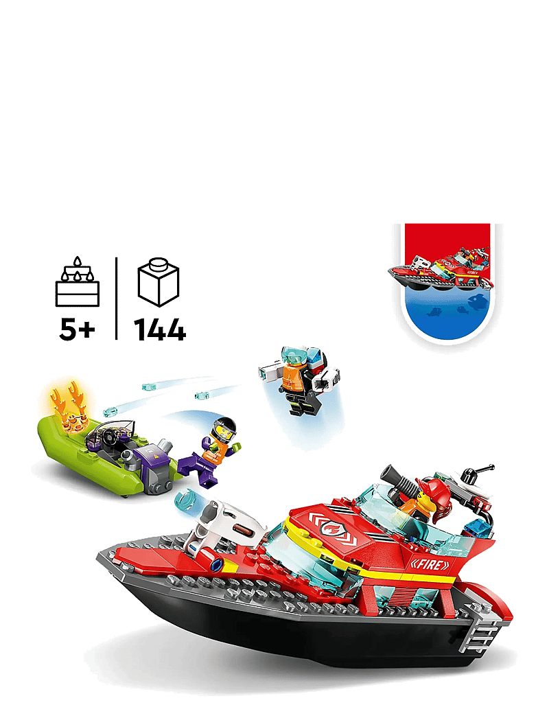 LEGO - City Fire Rescue Boat 60373 Building Toy Set - multicolor - 1