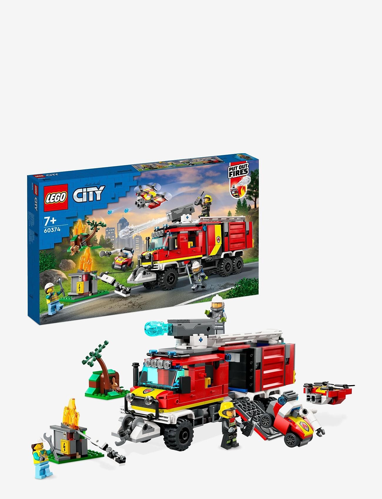 LEGO - Fire Command Unit Set with Fire Engine Toy - syntymäpäivälahjat - multicolor - 0