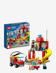 4+ Fire Station and Fire Engine Toy Playset - MULTICOLOR