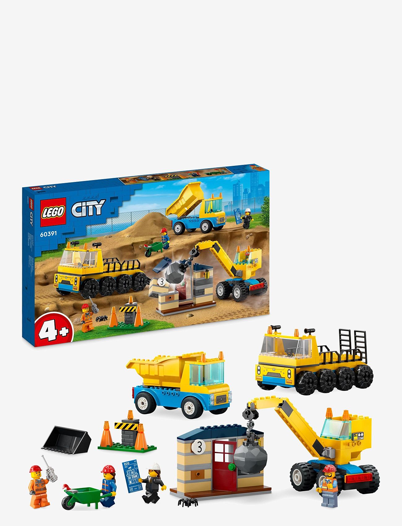 LEGO - Construction Trucks & Wrecking Ball Crane Toys - fødselsdagsgaver - multicolor - 0