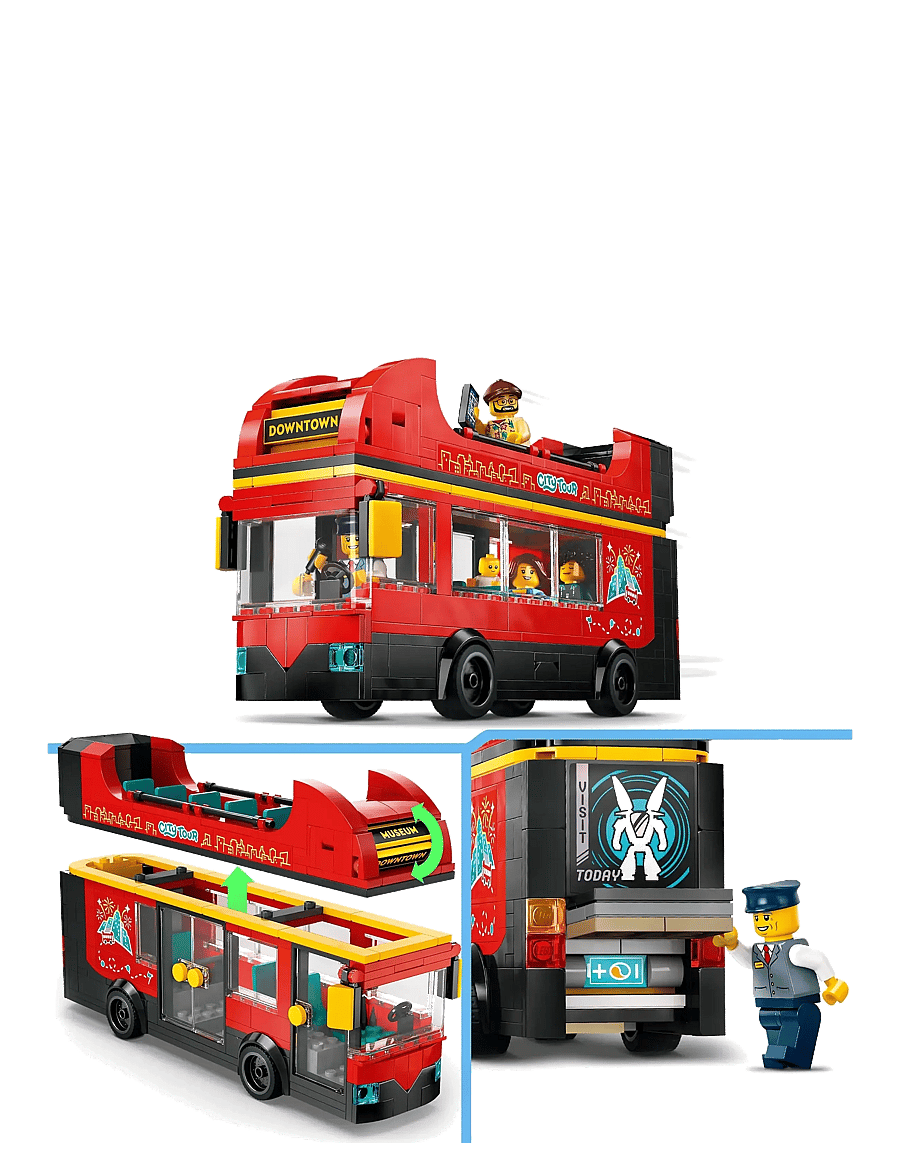 LEGO - City Red Double-Decker Sightseeing Bus Toy 60407 - lego city - multi - 3