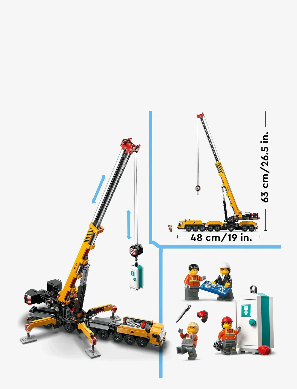 LEGO - City Yellow Mobile Construction Crane Toy Set 60409 - lego city - multi - 4