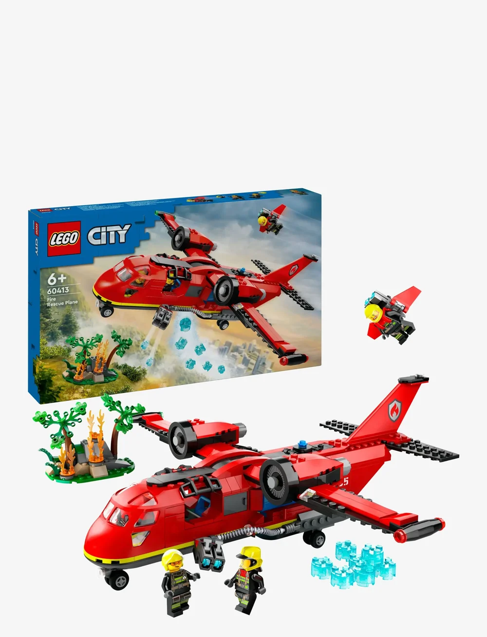 LEGO - City Fire Rescue Plane Building Toy Set 60413 - lego city - multi - 0