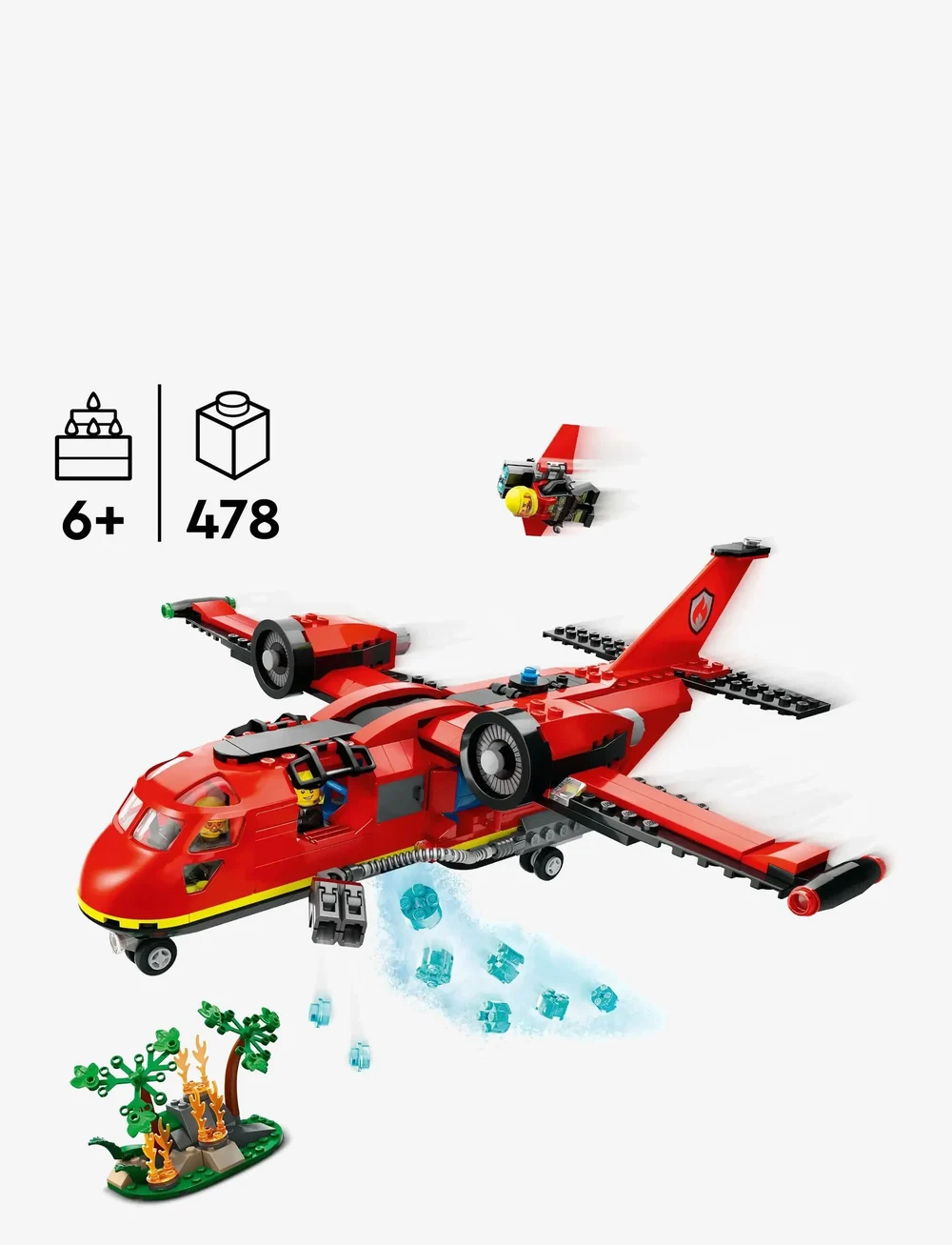 LEGO - City Fire Rescue Plane Building Toy Set 60413 - lego city - multi - 1