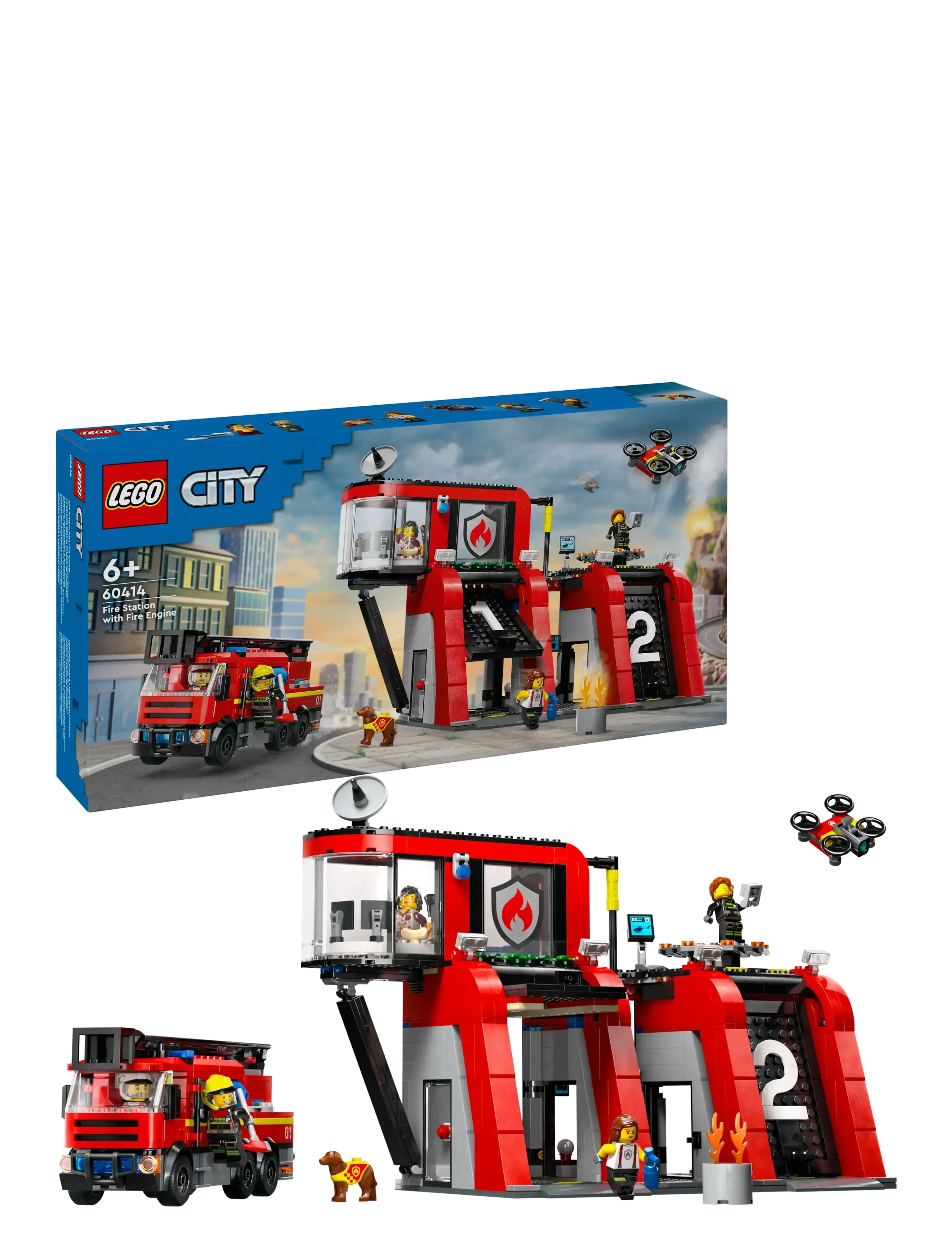 LEGO Brandstation Med Brandbil 60414, One Size, Lego Spielzeug, Mehrfarbig/gemustert - city, Kinder