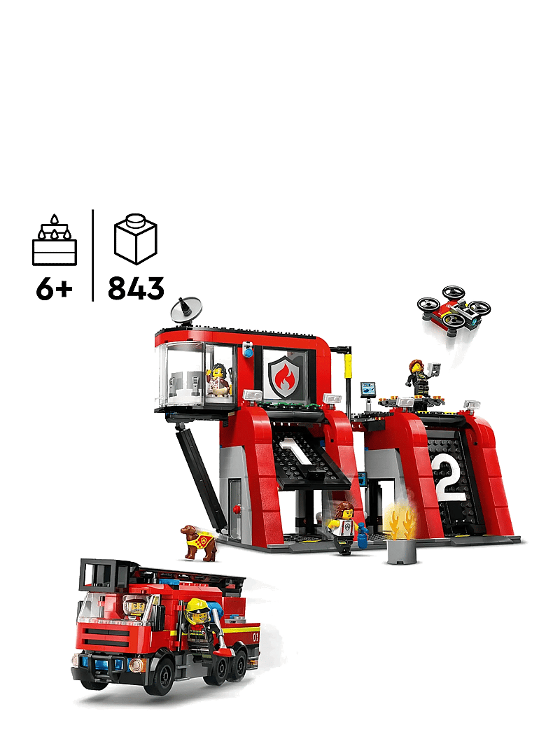 LEGO - City Fire Station with Fire Engine Playset 60414 - lego city - multi - 1