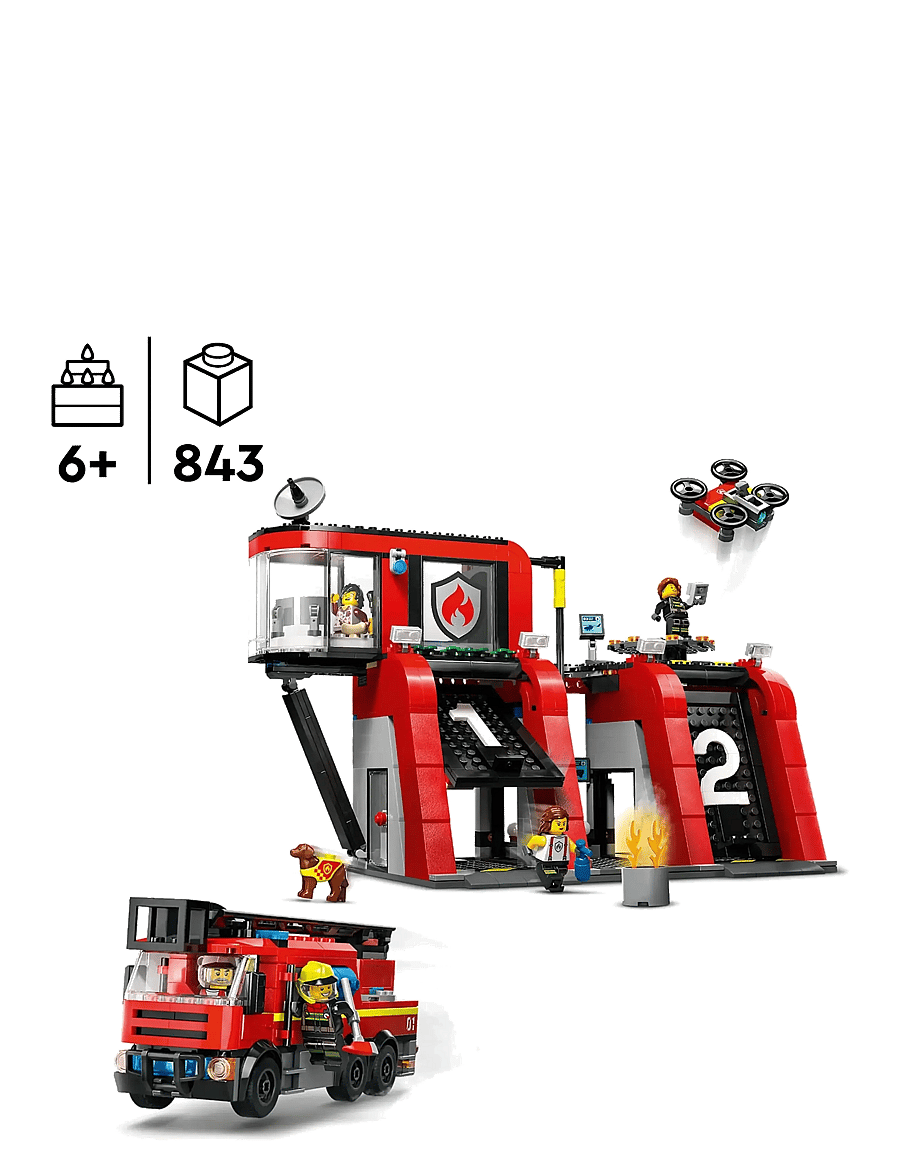 LEGO - City Fire Station with Fire Engine Playset 60414 - lego city - multi - 1