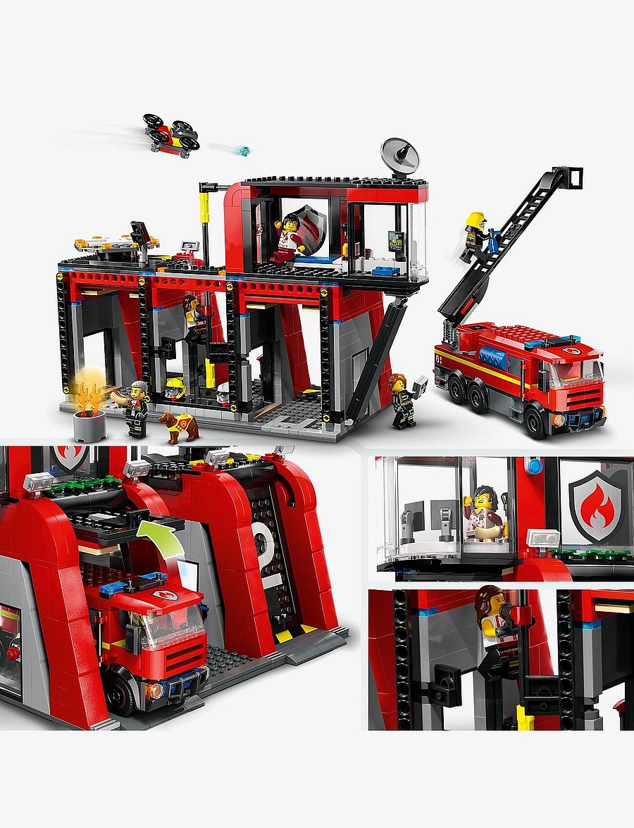 LEGO - City Fire Station with Fire Engine Playset 60414 - lego city - multi - 3