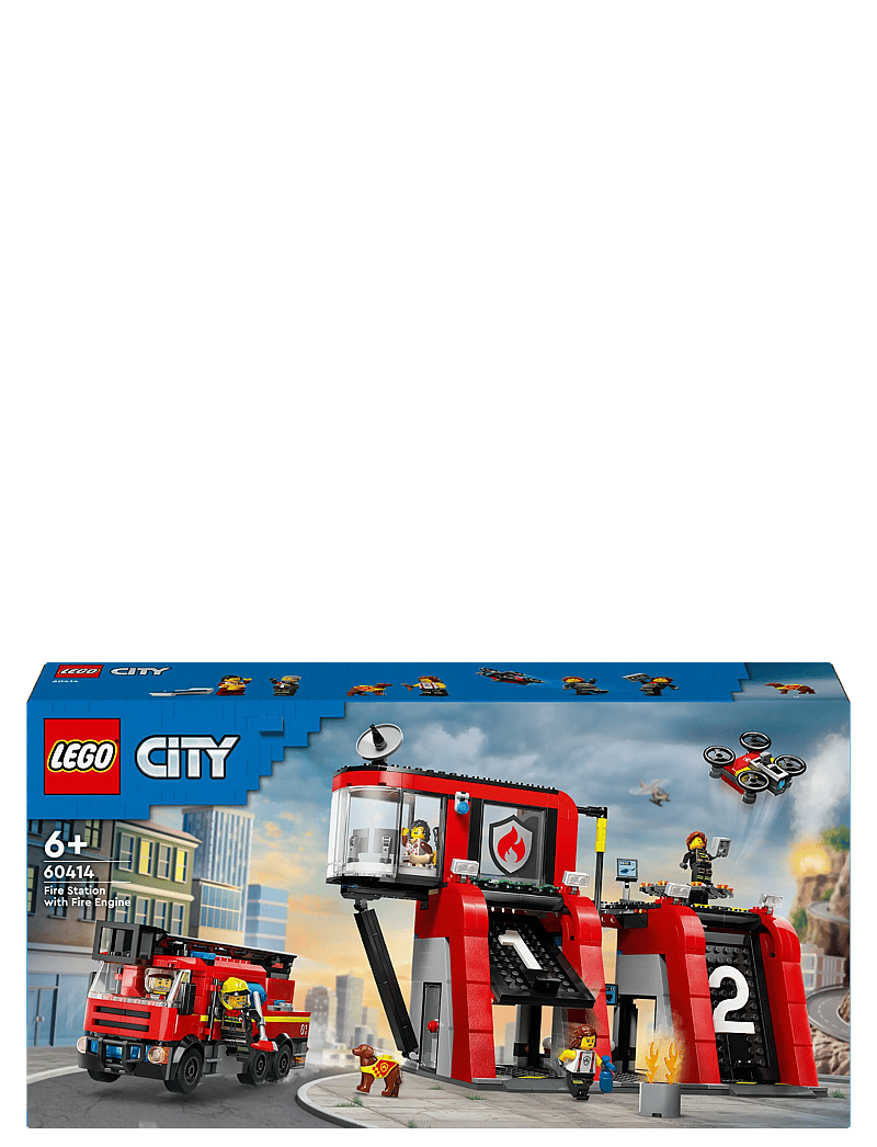 LEGO - City Fire Station with Fire Engine Playset 60414 - lego city - multi - 5
