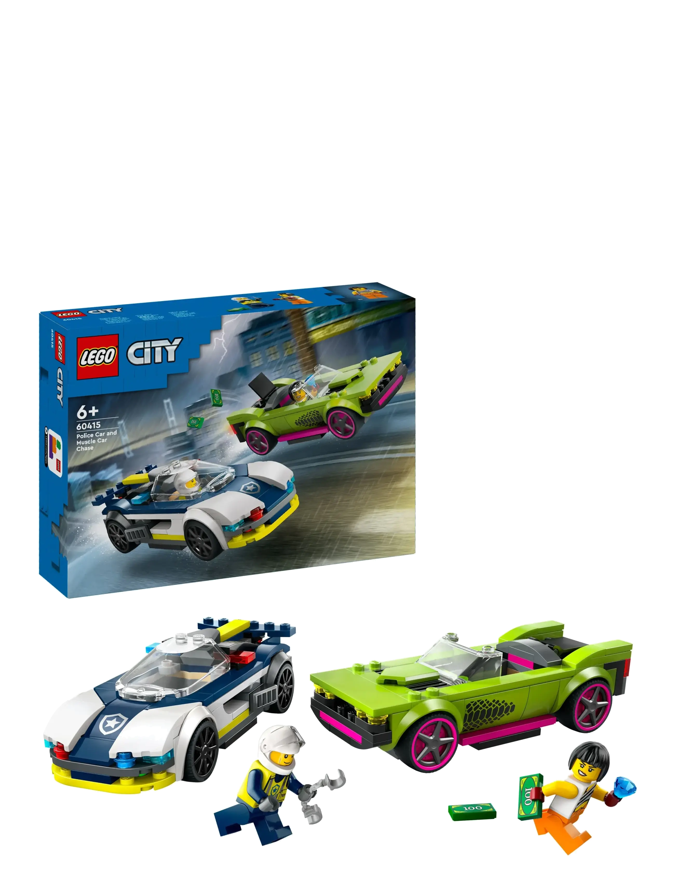 LEGO Biljagt Med Politi Og Muskelbil 60415 Patterned - One Size - Kinder