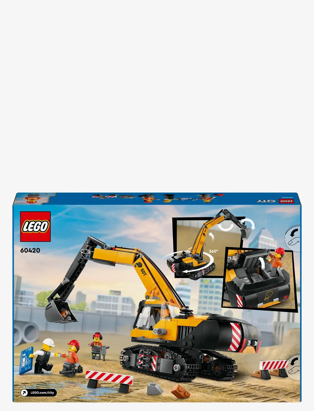 LEGO - City Yellow Construction Excavator Toy Digger 60420 - lego city - multi - 5
