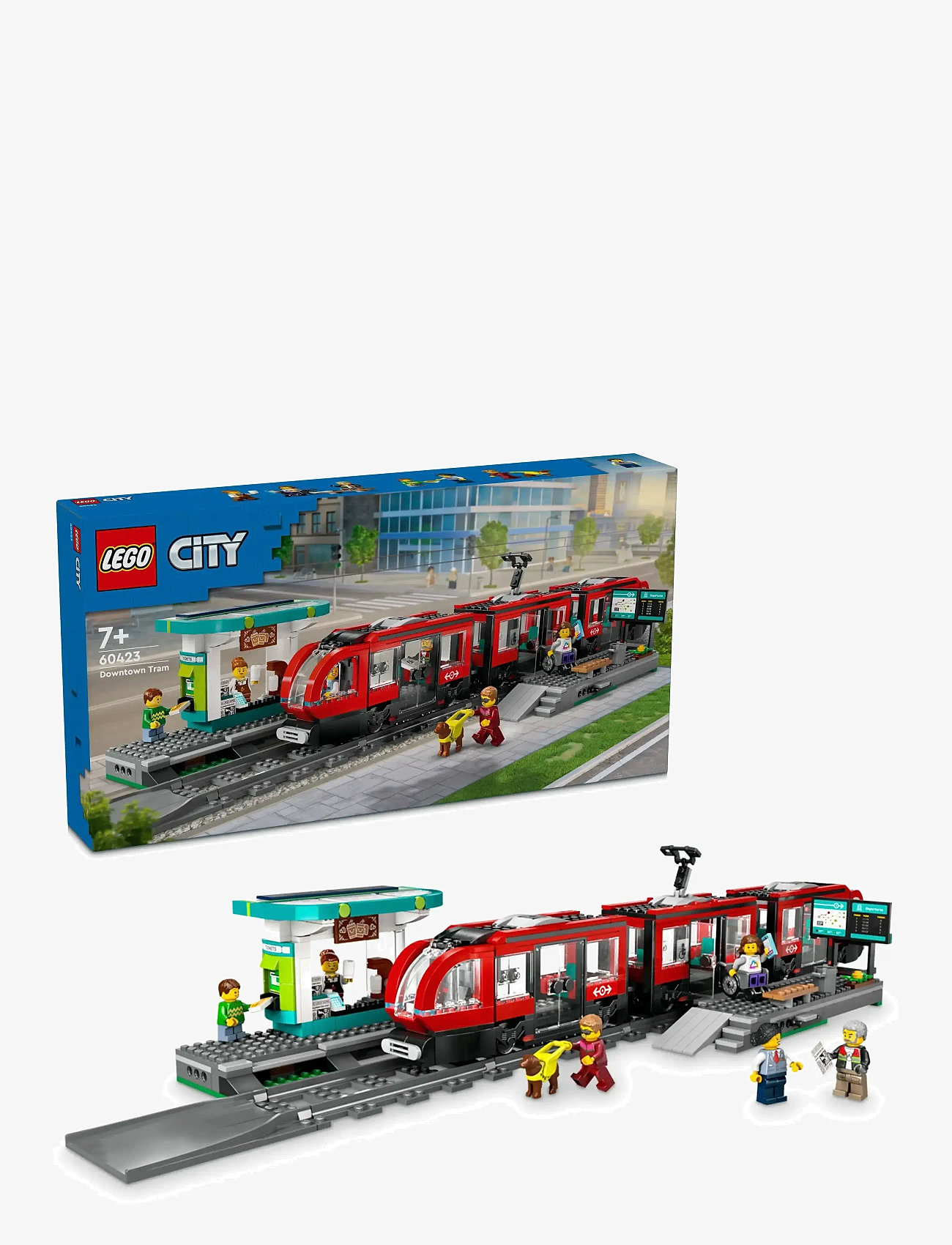 LEGO - City Downtown Tram and Station Toy Set 60423 - lego city - multi - 0