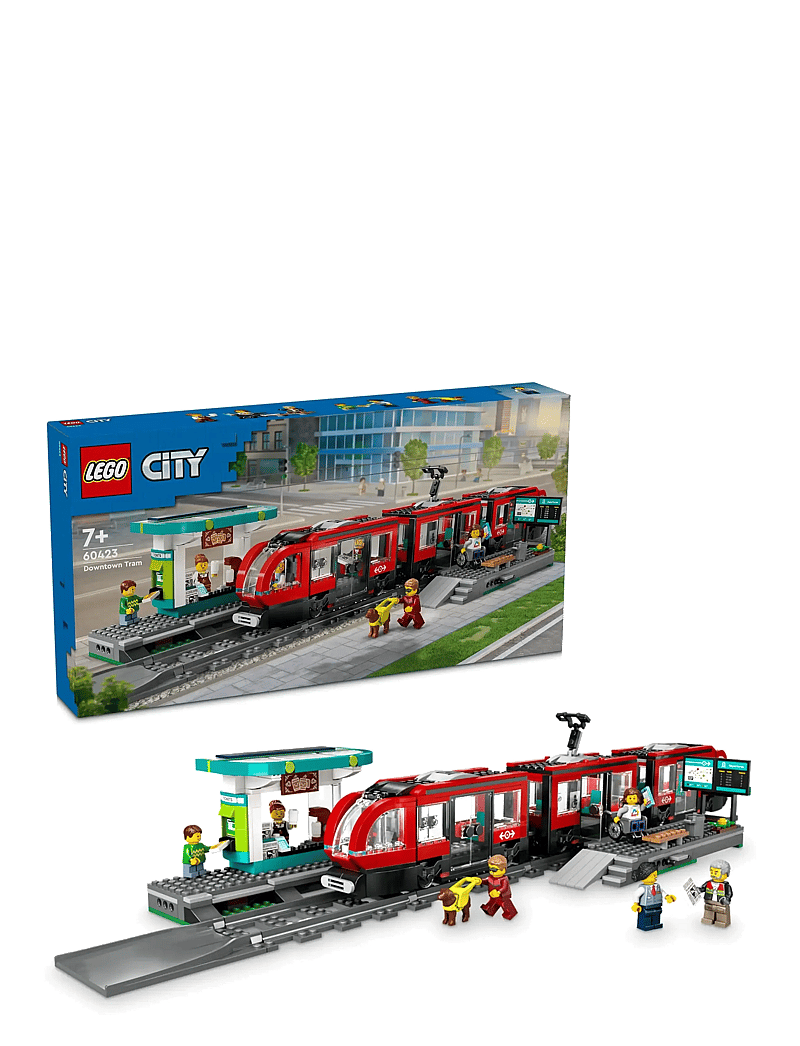 LEGO - City Downtown Tram and Station Toy Set 60423 - lego city - multi - 0