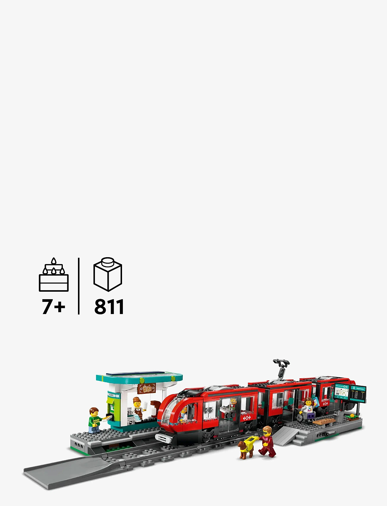 LEGO - City Downtown Tram and Station Toy Set 60423 - lego city - multi - 1