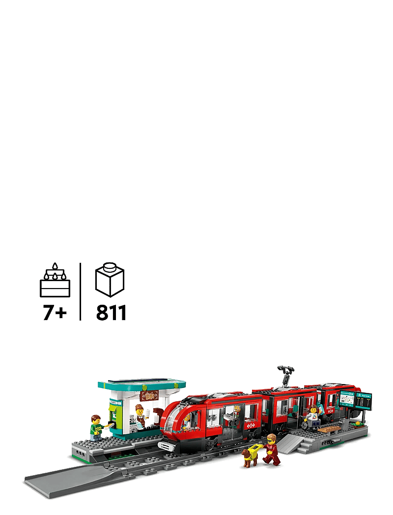 LEGO - City Downtown Tram and Station Toy Set 60423 - lego city - multi - 1