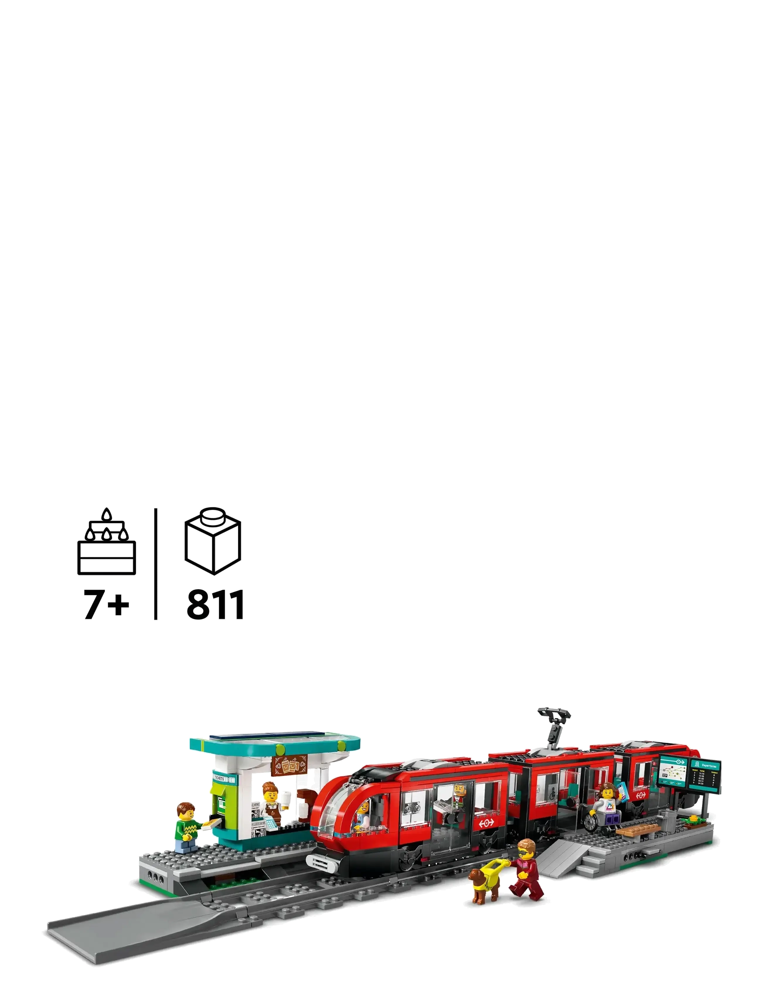 LEGO - City Downtown Tram and Station Toy Set 60423 - lego city - multi - 1