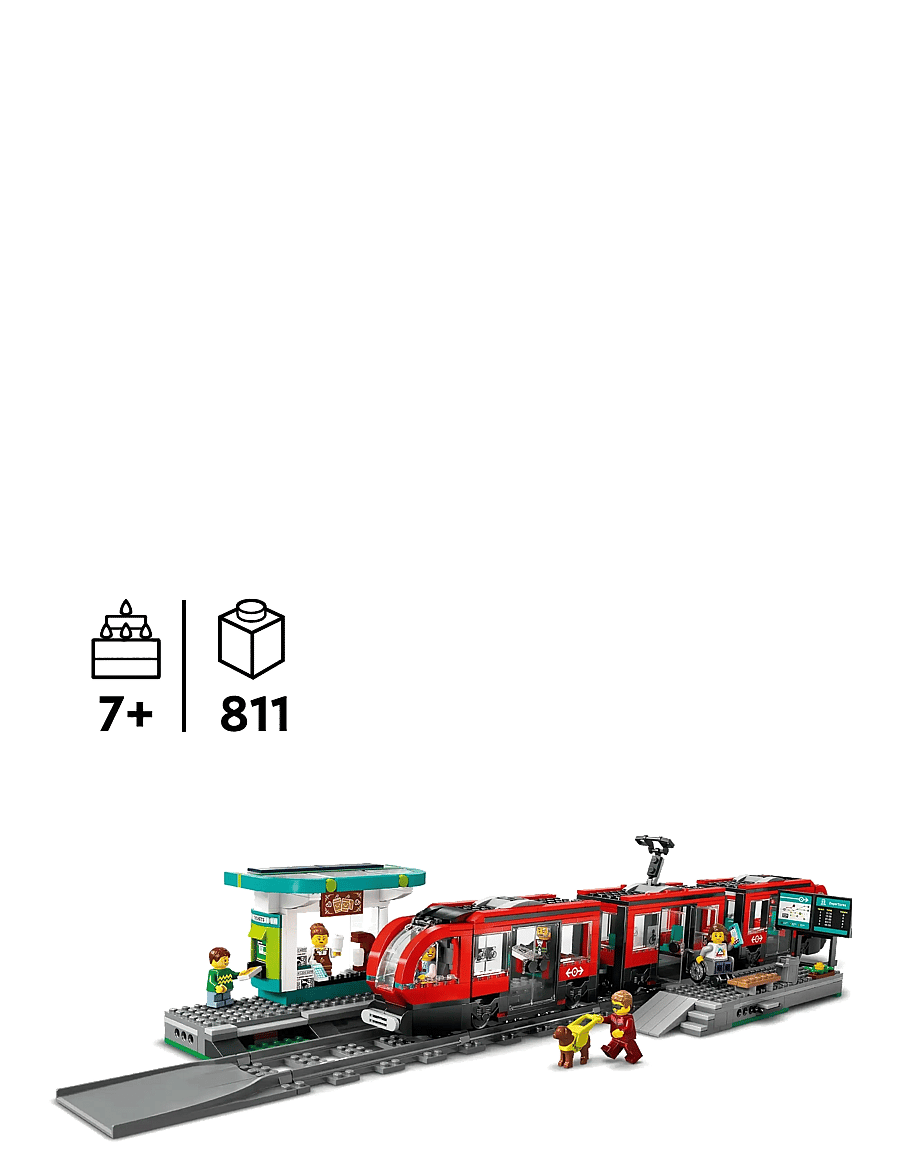 LEGO - City Downtown Tram and Station Toy Set 60423 - lego city - multi - 1