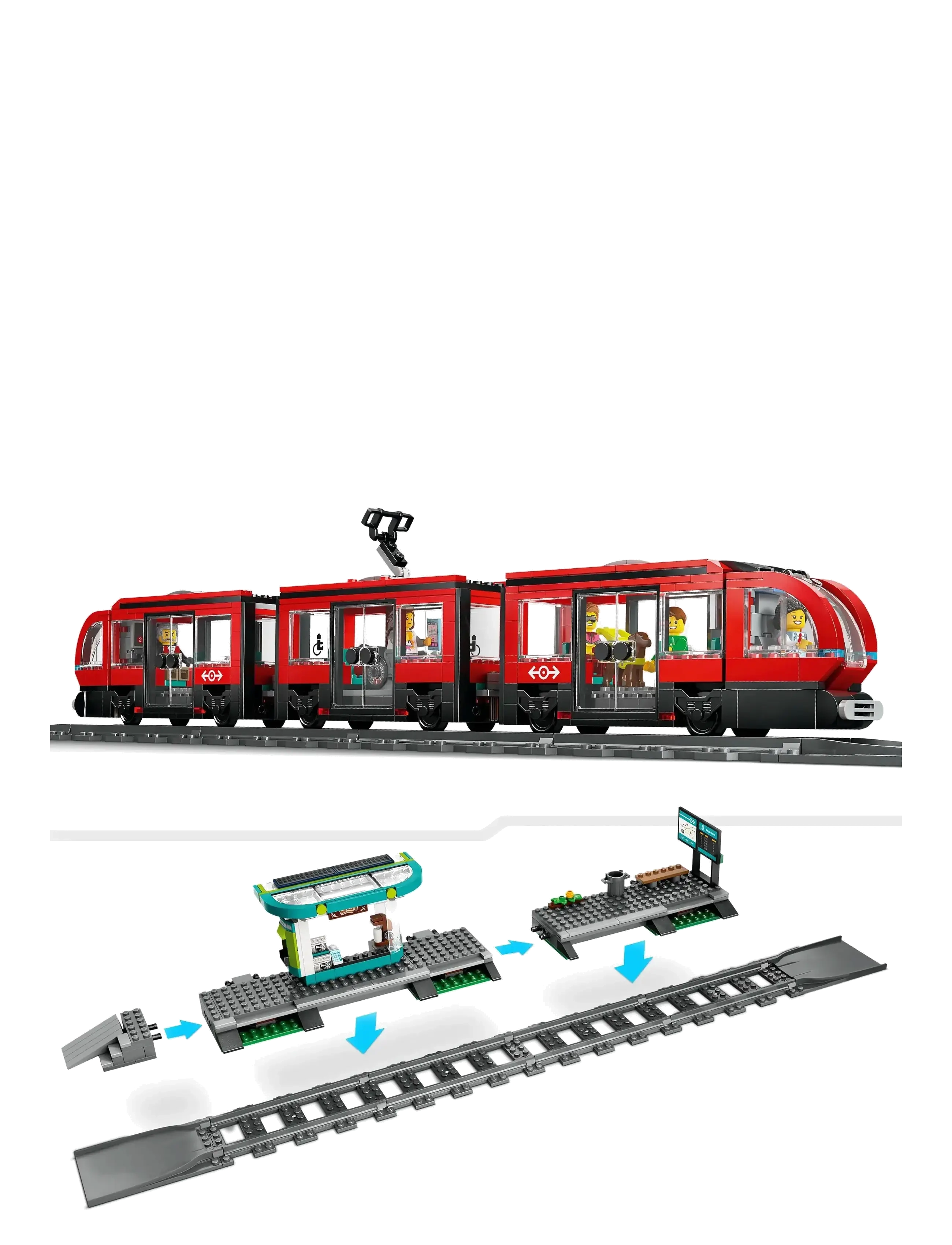 LEGO - City Downtown Tram and Station Toy Set 60423 - lego city - multi - 2
