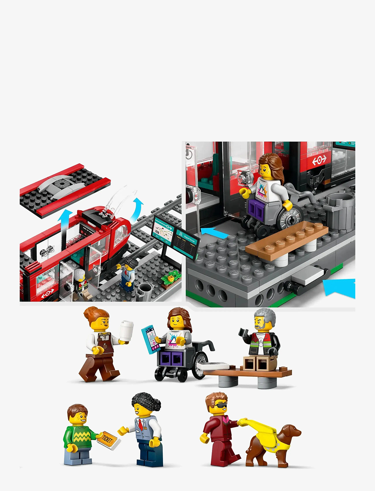 LEGO - City Downtown Tram and Station Toy Set 60423 - lego city - multi - 3