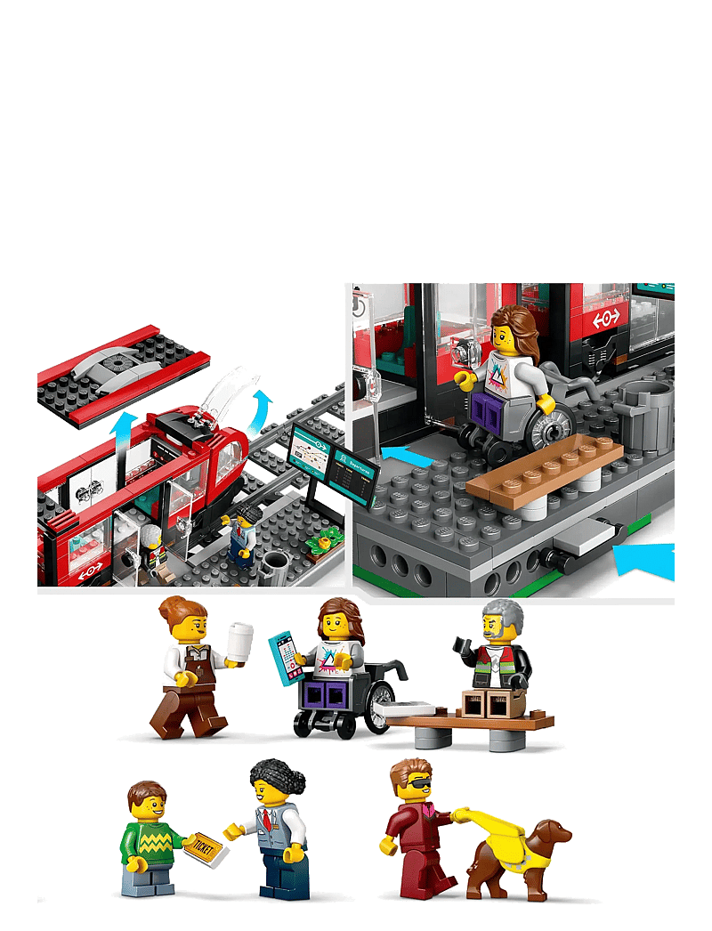 LEGO - City Downtown Tram and Station Toy Set 60423 - lego city - multi - 3