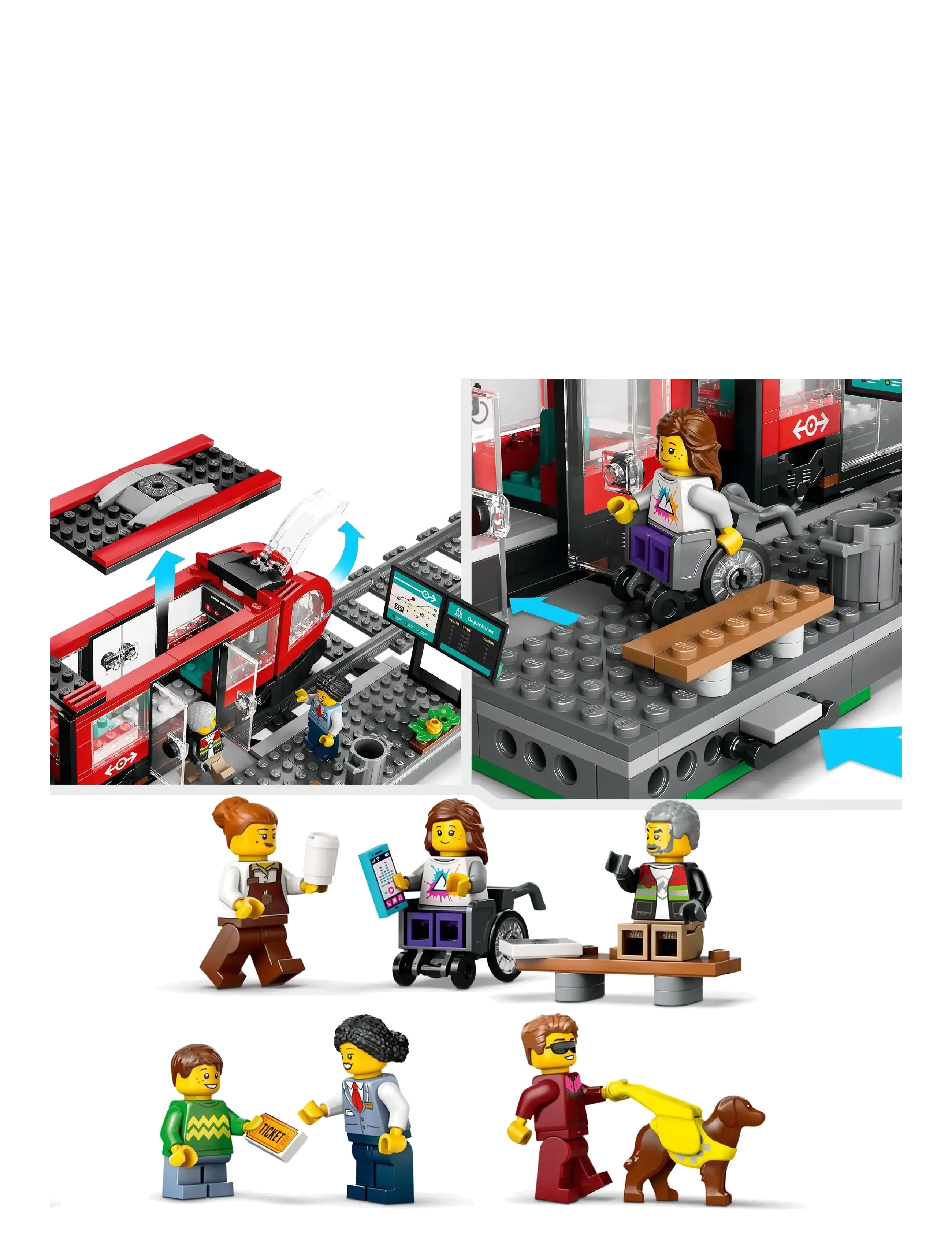 LEGO - City Downtown Tram and Station Toy Set 60423 - lego city - multi - 3