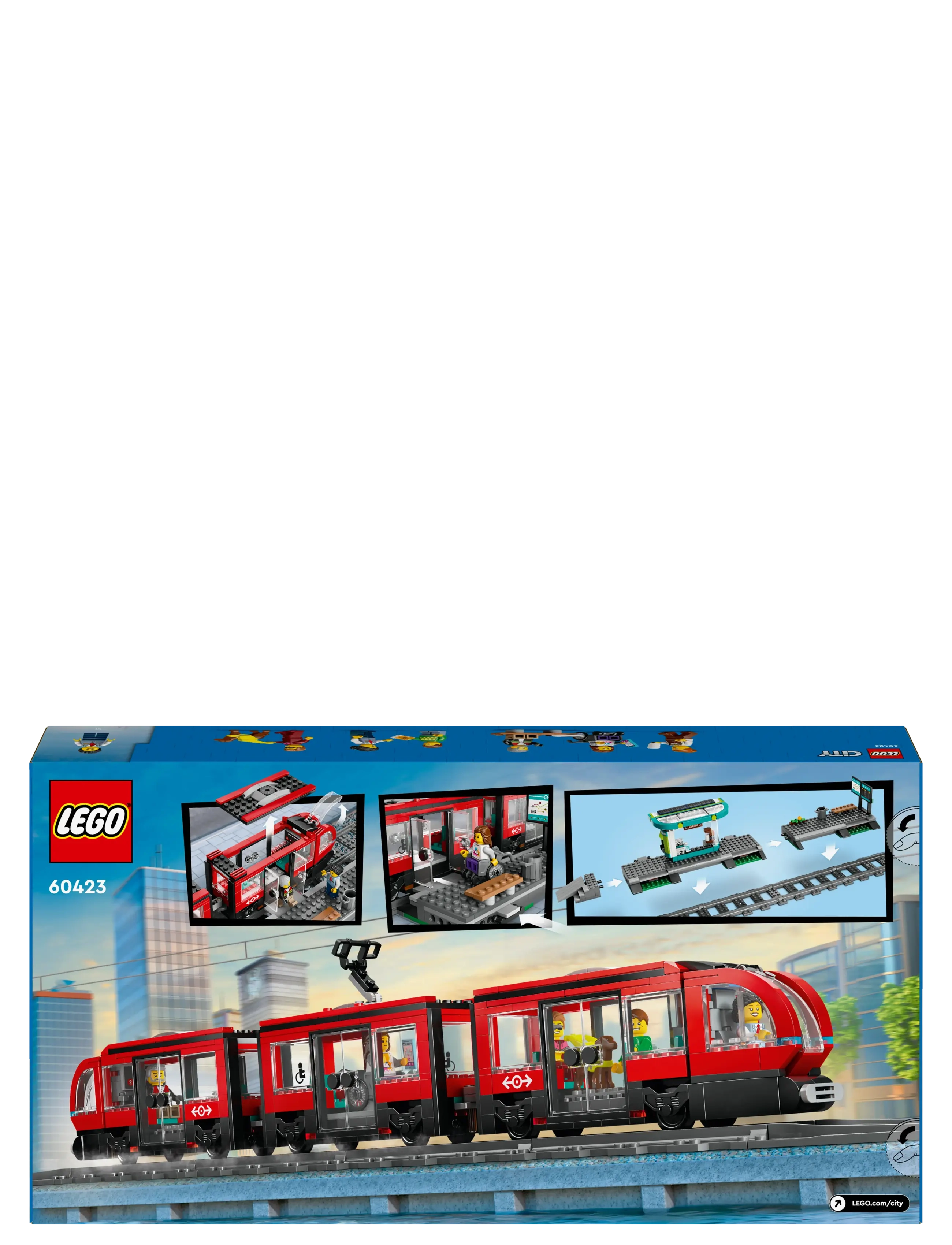 LEGO - City Downtown Tram and Station Toy Set 60423 - lego city - multi - 5
