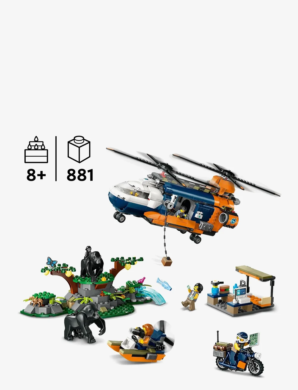LEGO - City Jungle Explorer Helicopter at Base Camp Set 60437 - lego city - multi - 1