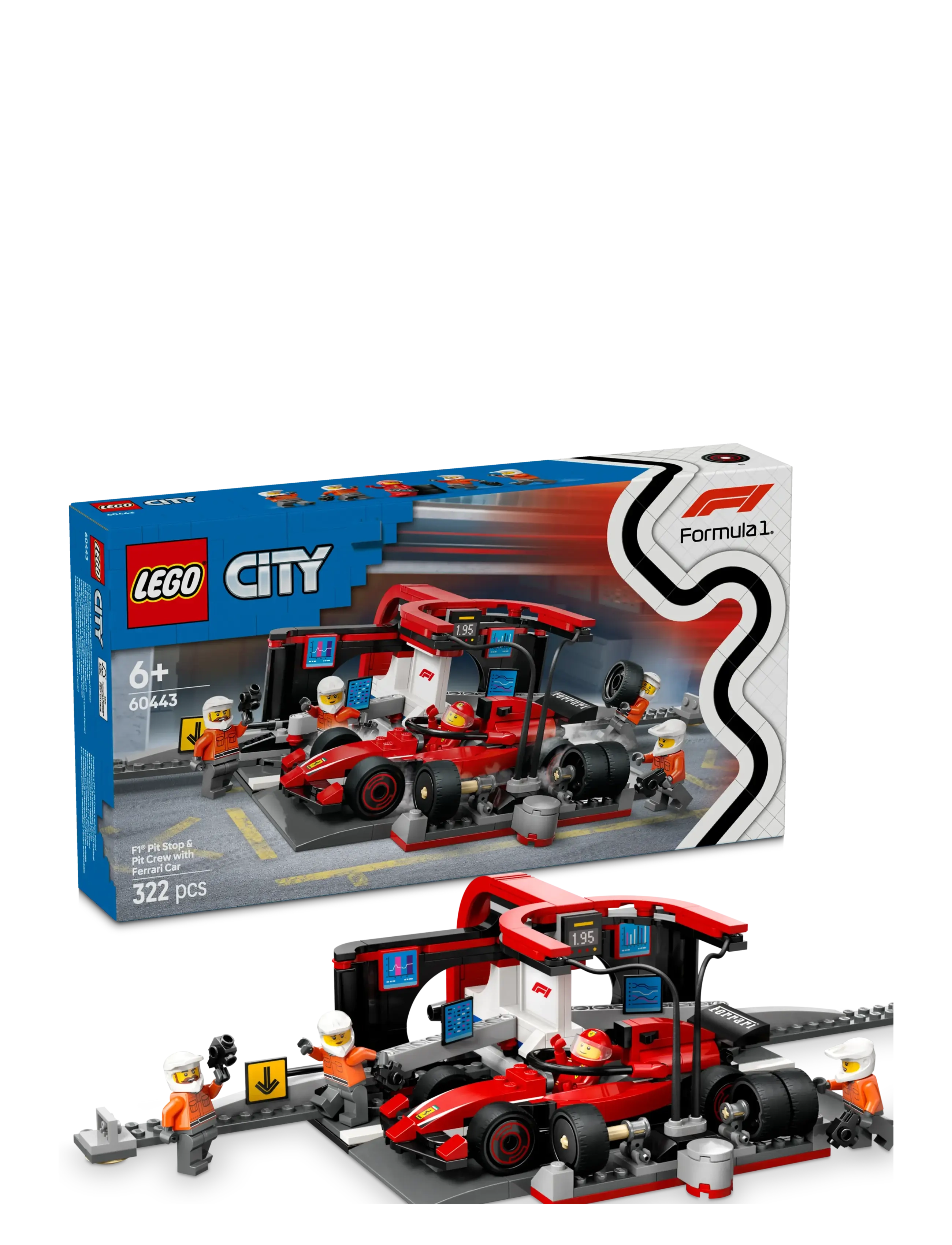 LEGO F1 -Pitstop Og Pitcrew Med Ferrari-Bil, One Size, Multi/patterned, Lego Legetøj > Lego city, Børn