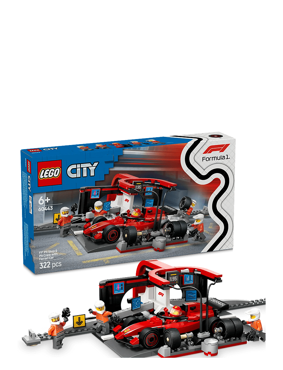 LEGO - City Pit Stop & Pit Crew with Ferrari Car Racing Vehicle Toy 60443 - lego formula 1 - multi - 0